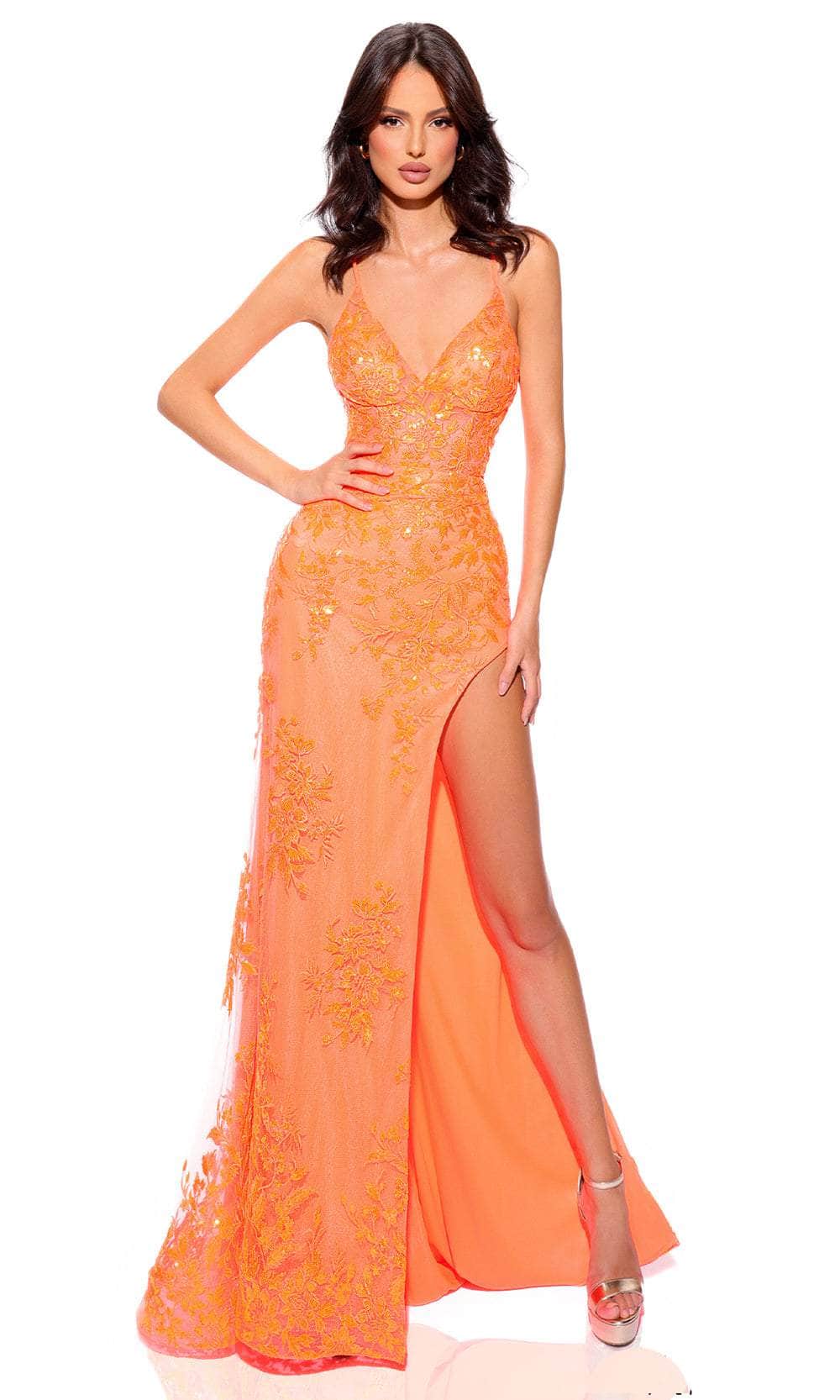 Image of Amarra 88865 - Embroidered V-Neck Prom Dress
