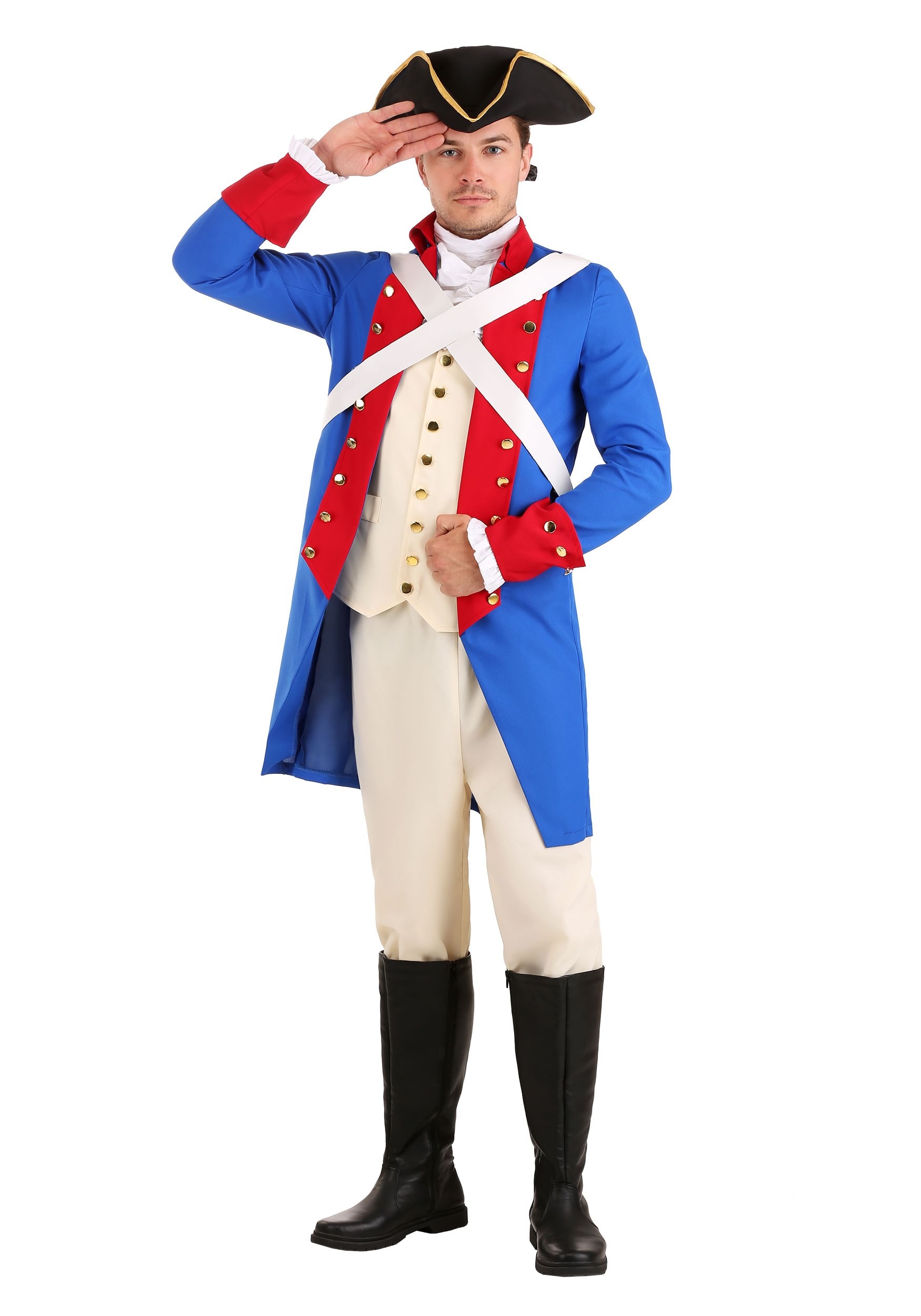 Image of American Revolution Soldier Costume for Men ID FUN1265AD-M