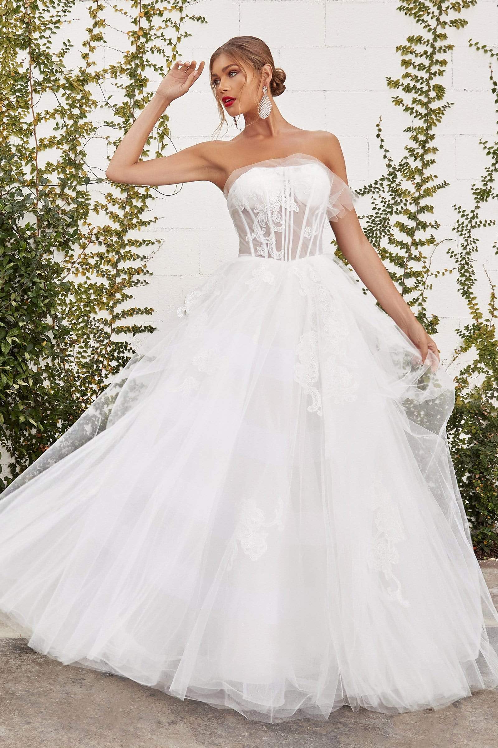 Image of Andrea and Leo - A1050W Straight Across Corset Ballgown