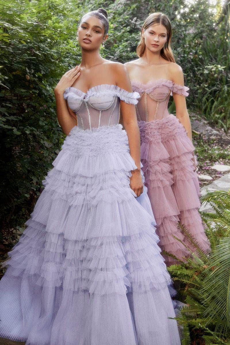 Image of Andrea and Leo A1150 - Off Shoulder Ruffled Tiered Ballgown