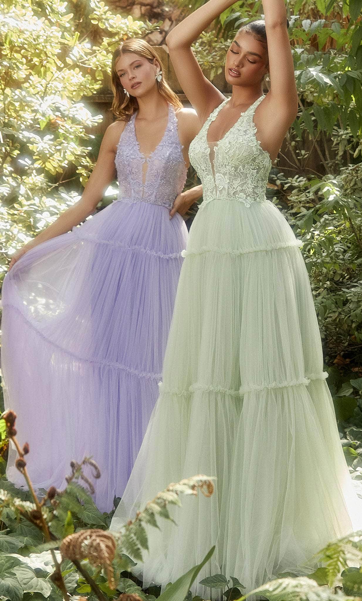 Image of Andrea and Leo A1206 - Embroidered Halter Prom Dress