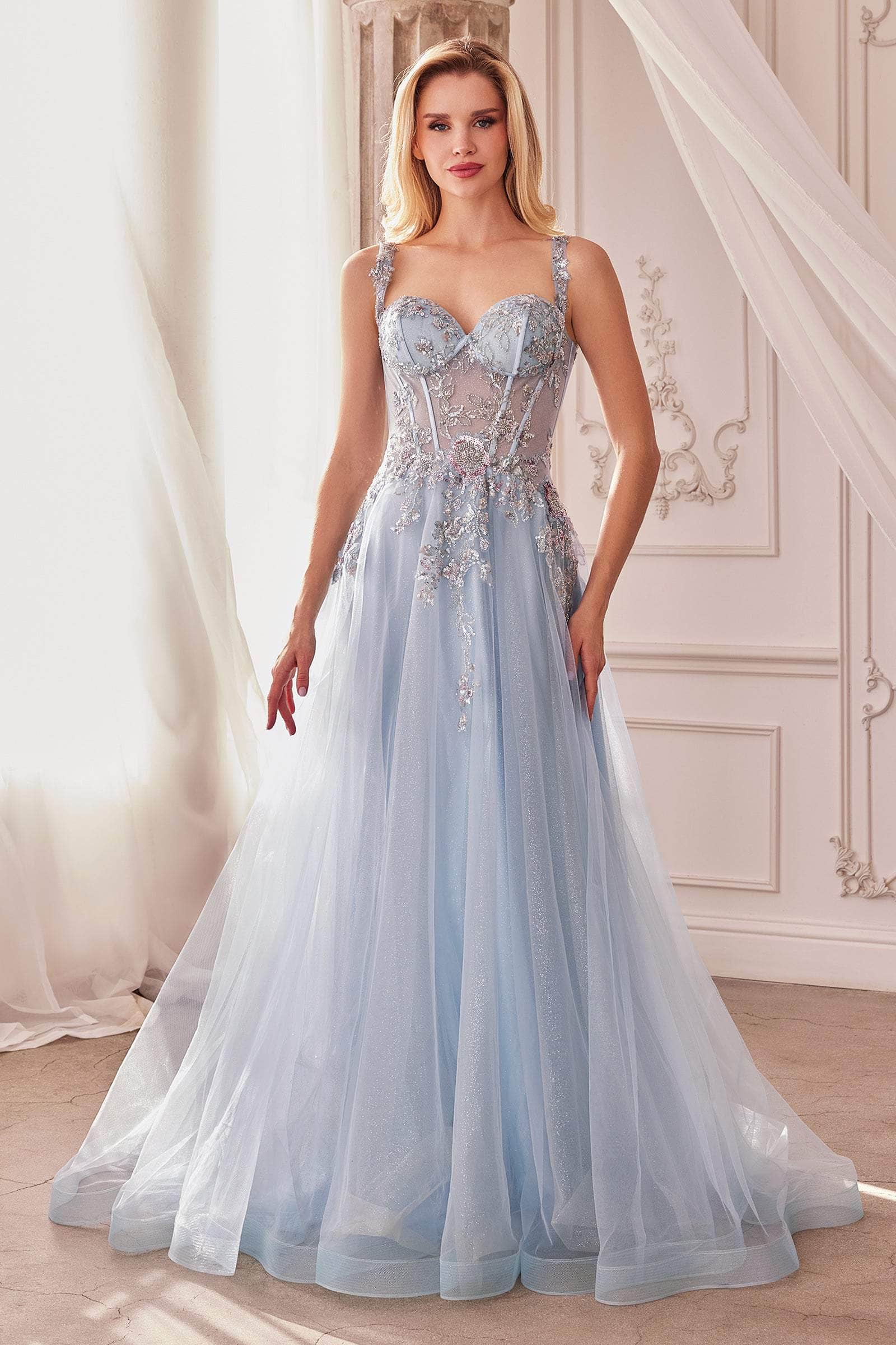 Image of Andrea and Leo A1258 - Floral Beaded Corset Gown
