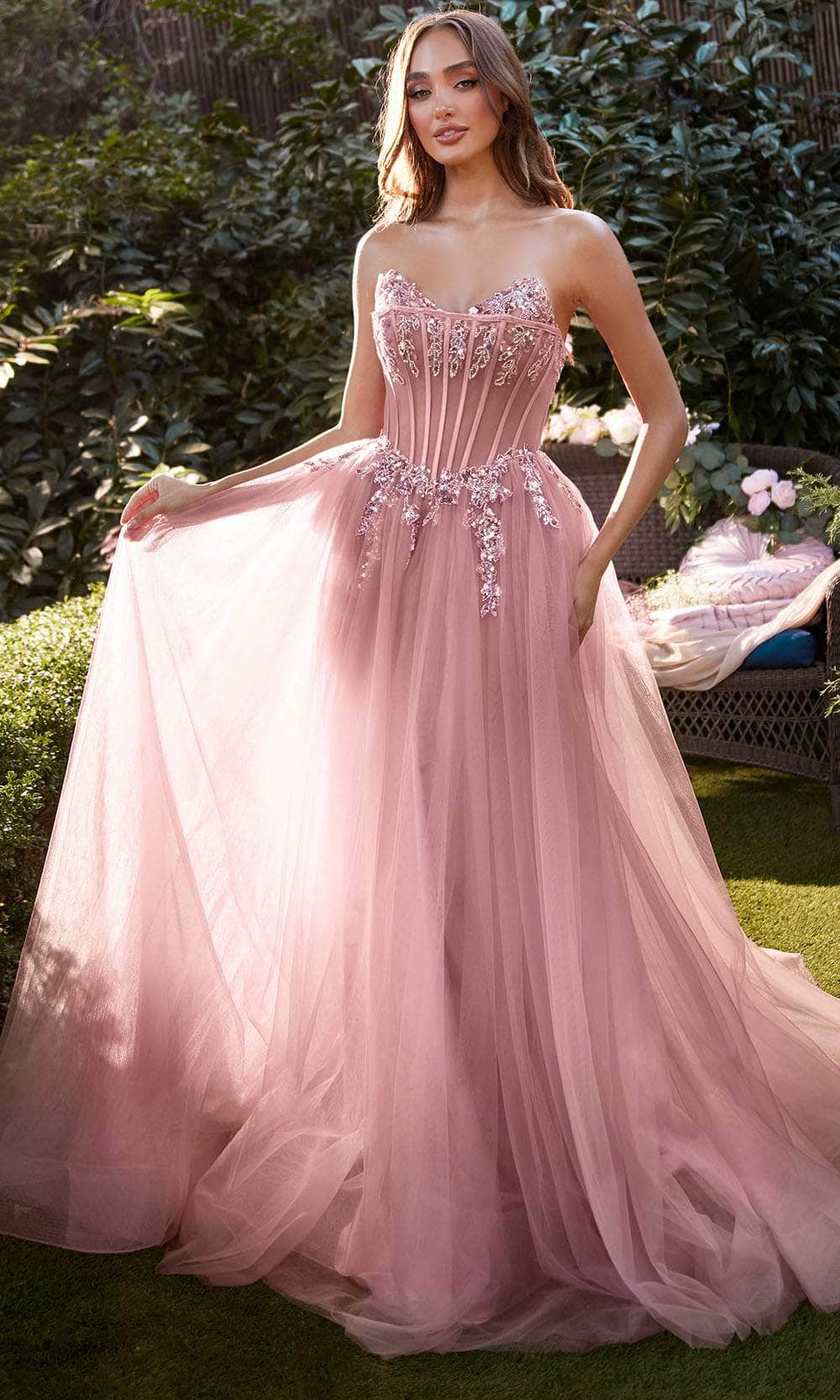 Image of Andrea and Leo A1267 - Illusion Corset Strapless Evening Dress