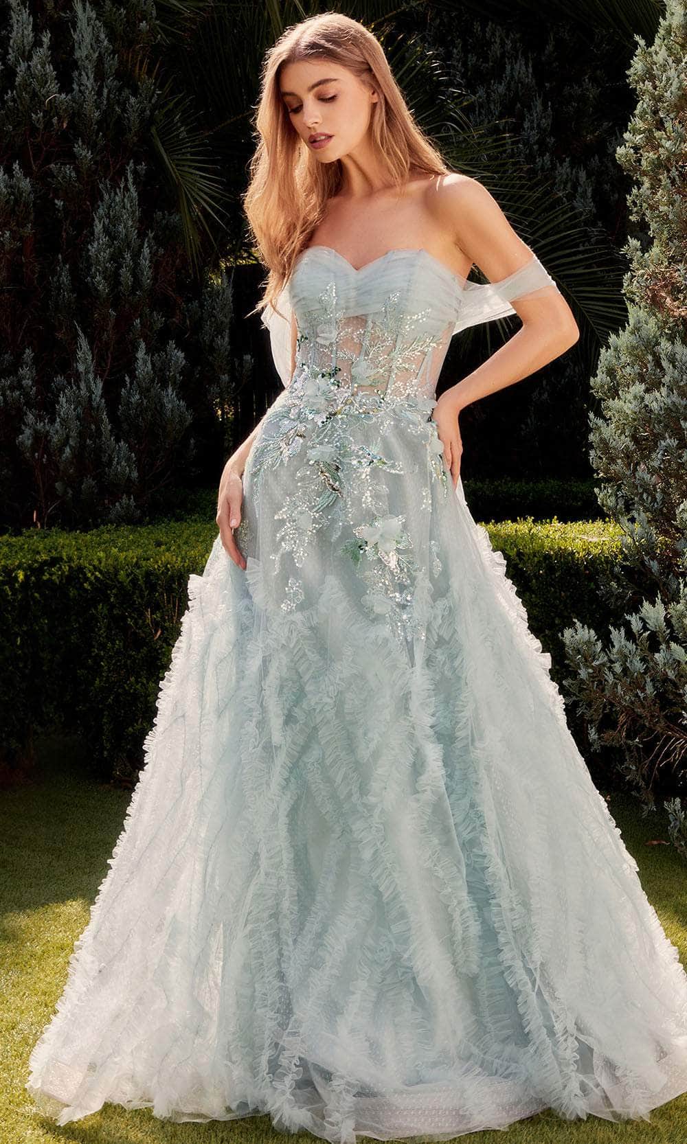 Image of Andrea and Leo A1343 - Pleated Sweetheart Ruffled Ballgown