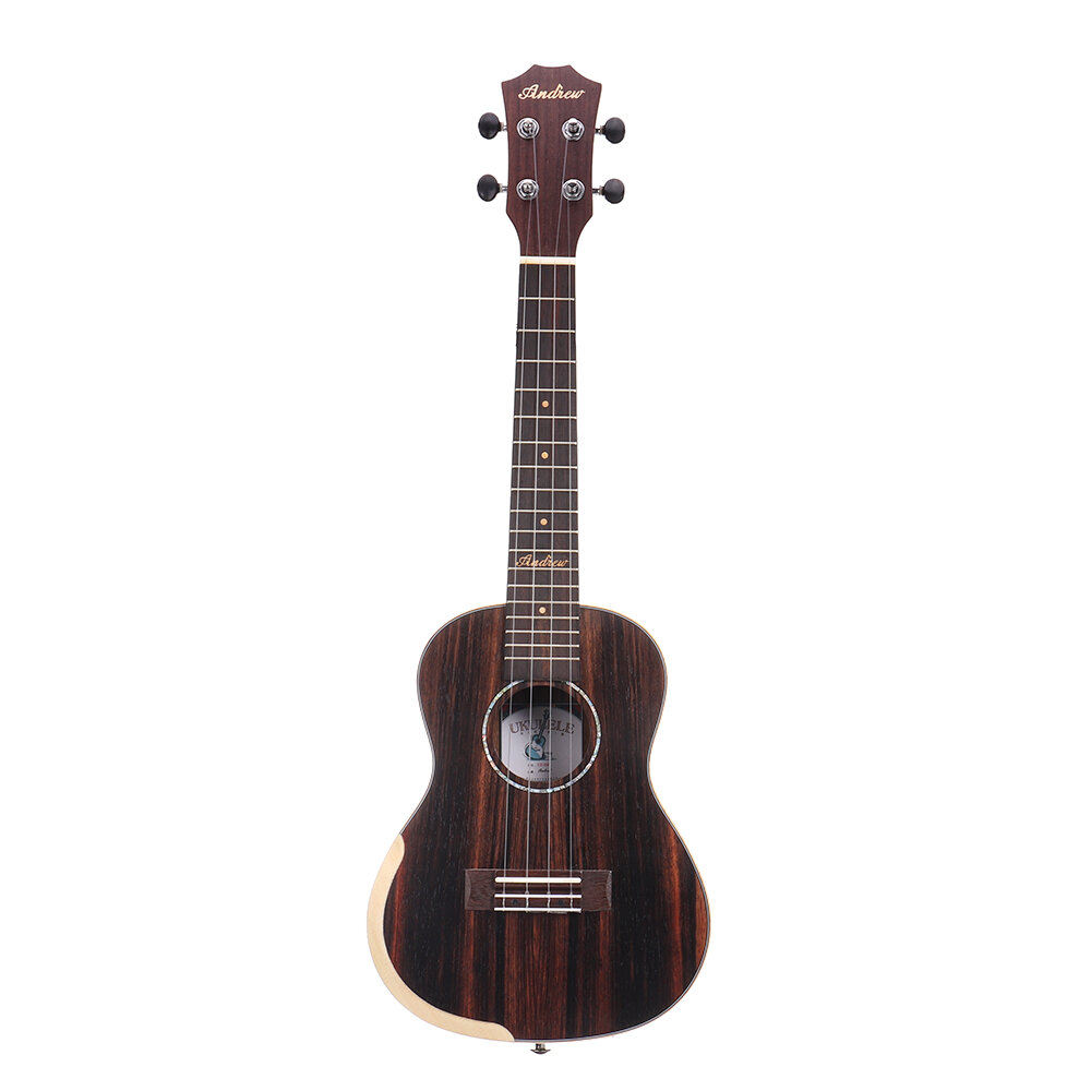 Image of Andrew 23 Inch Ebony Ukulele for Guitar Player Brithday Gifts