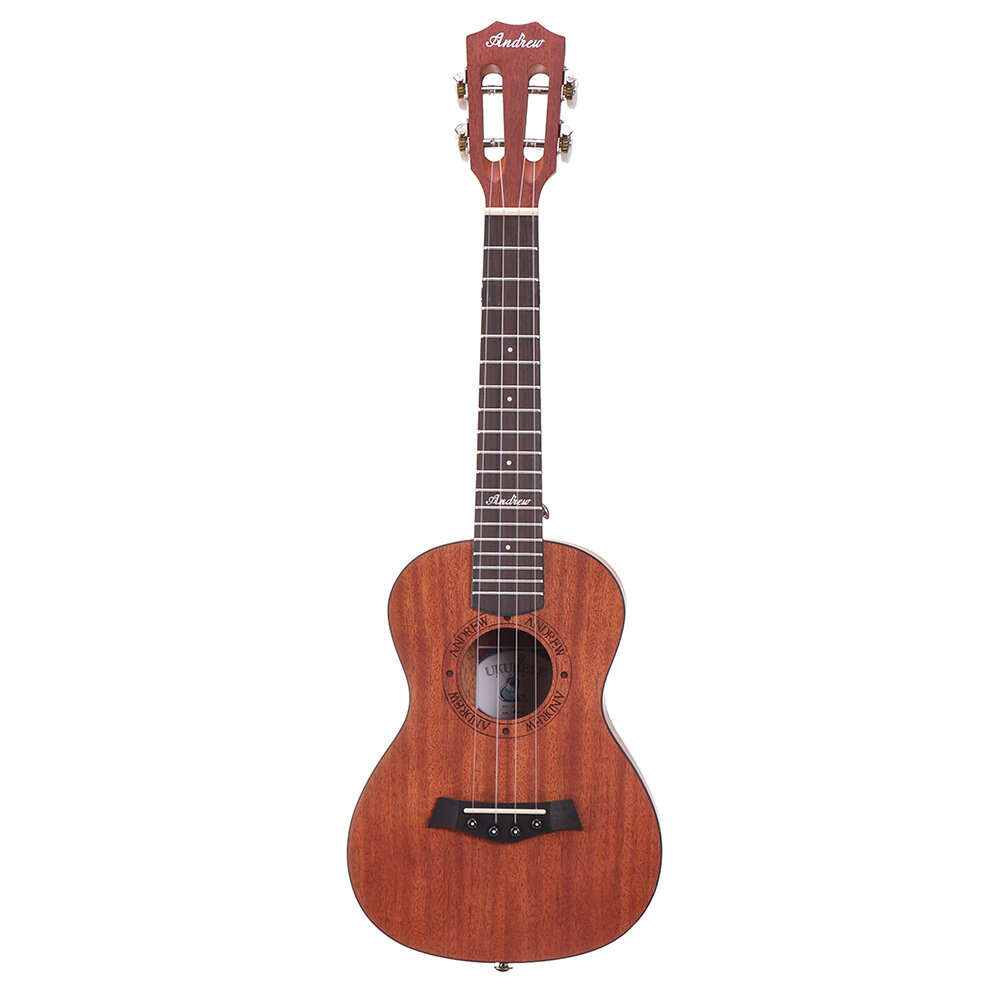 Image of Andrew 23 Inch Mahogany High Molecular Carbon String Coffee Color Ukulele for Guitar Player