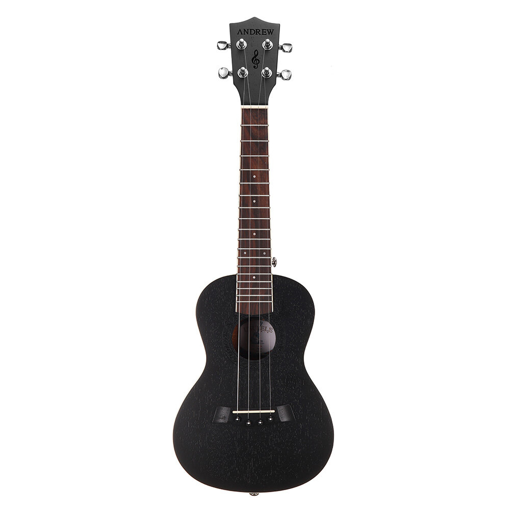 Image of Andrew 23 Inch Mahogany High Molecular Carbon String Dark Black Ukulele for Guitar Player