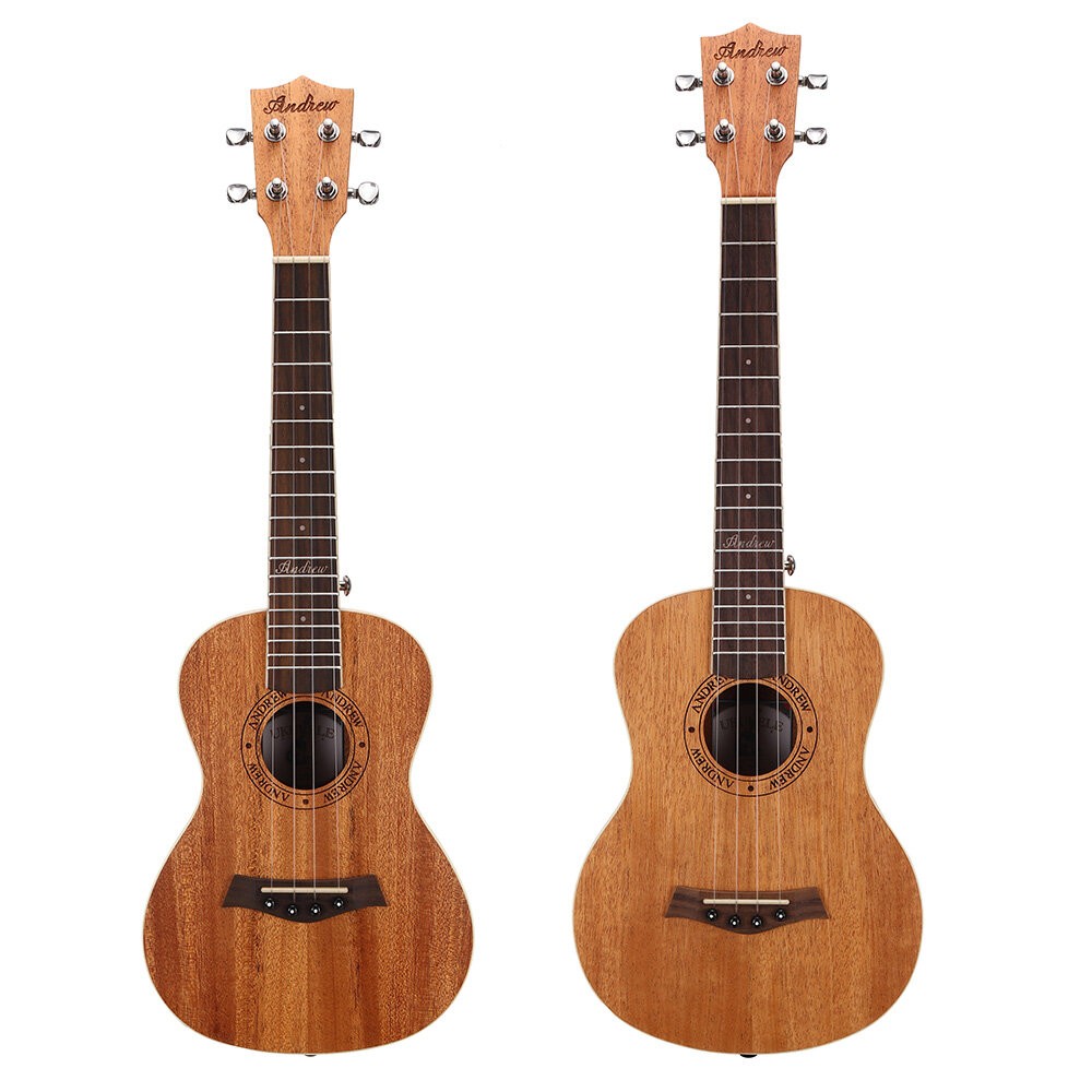 Image of Andrew 23/26 Inch Mahogany High Molecular Carbon String Log Color Ukulele for Guitar Player
