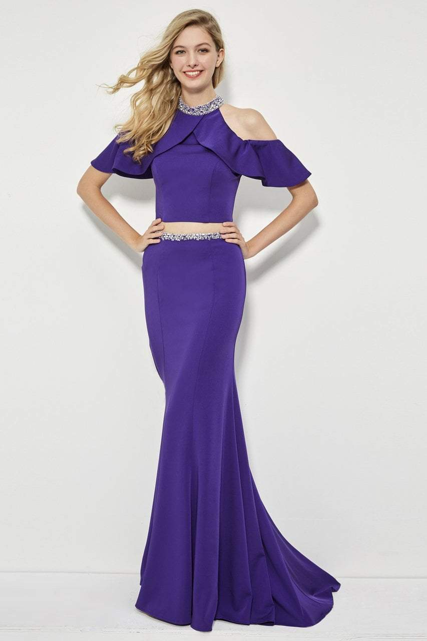 Image of Angela & Alison - 81033 Two Piece High Neck Trumpet Gown