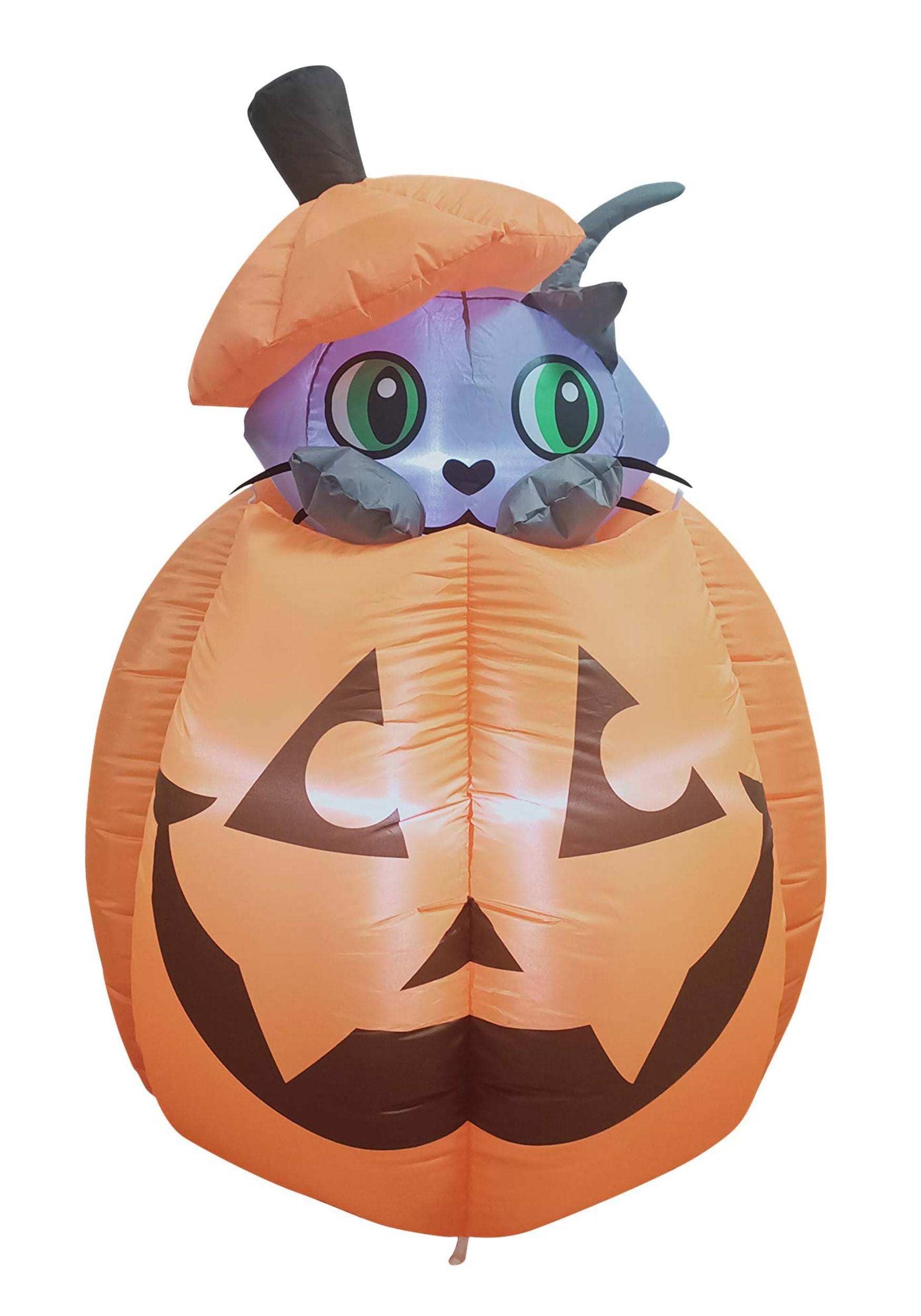 Image of Animated Inflatable 5FT Cat in Pumpkin Decoration ID JY30133-ST