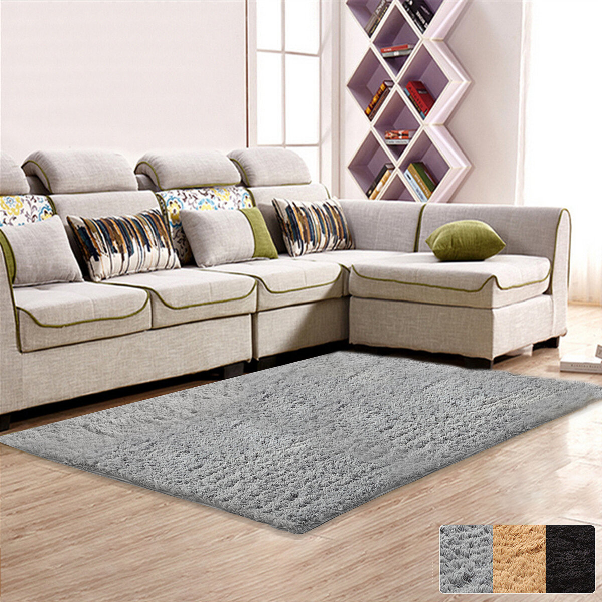 Image of Anti-slip Skin-friendly Carpet Table Coffee Carpet Bed Bedside Carpet for Living Room Bedroom Dining Room