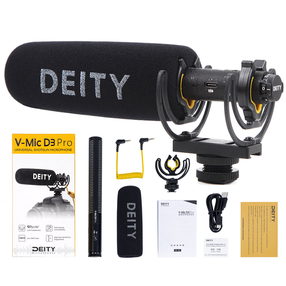 Image of Aputure Deity V-Mic D3 Pro D3 Super-Cardioid Directional Microphone Polar Pattern Vlogging Condenser Recording MIC for D