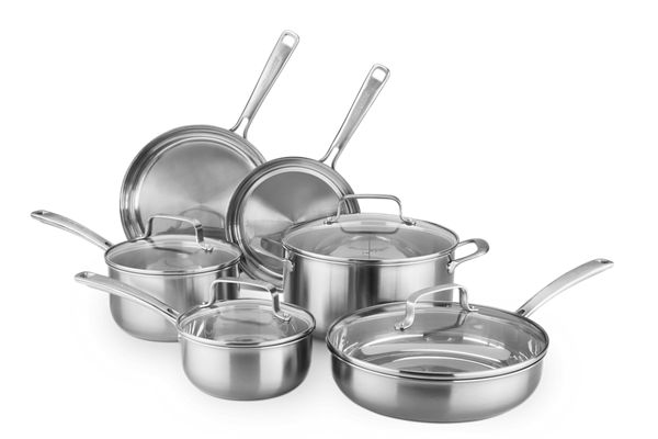 Image of Architect Series&reg Tri-Ply Stainless Steel 10 Piece Cookware Set ID KCGT10SKSX