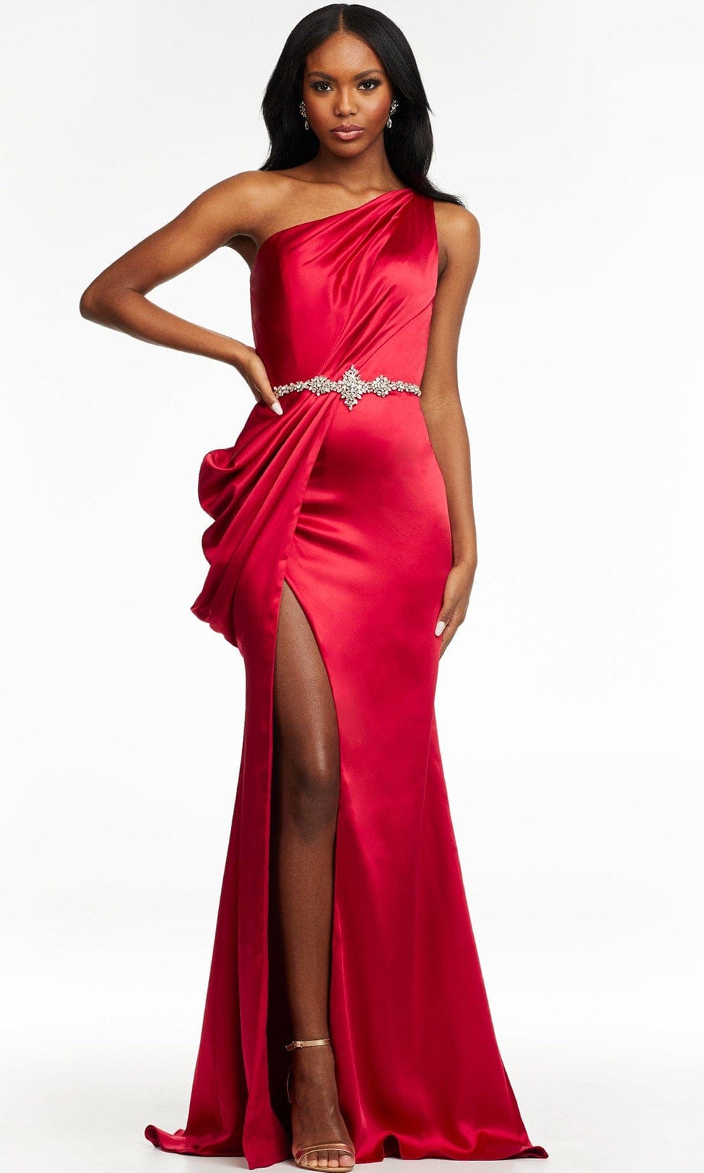 Image of Ashley Lauren - 11164 One Shoulder Draped Gown