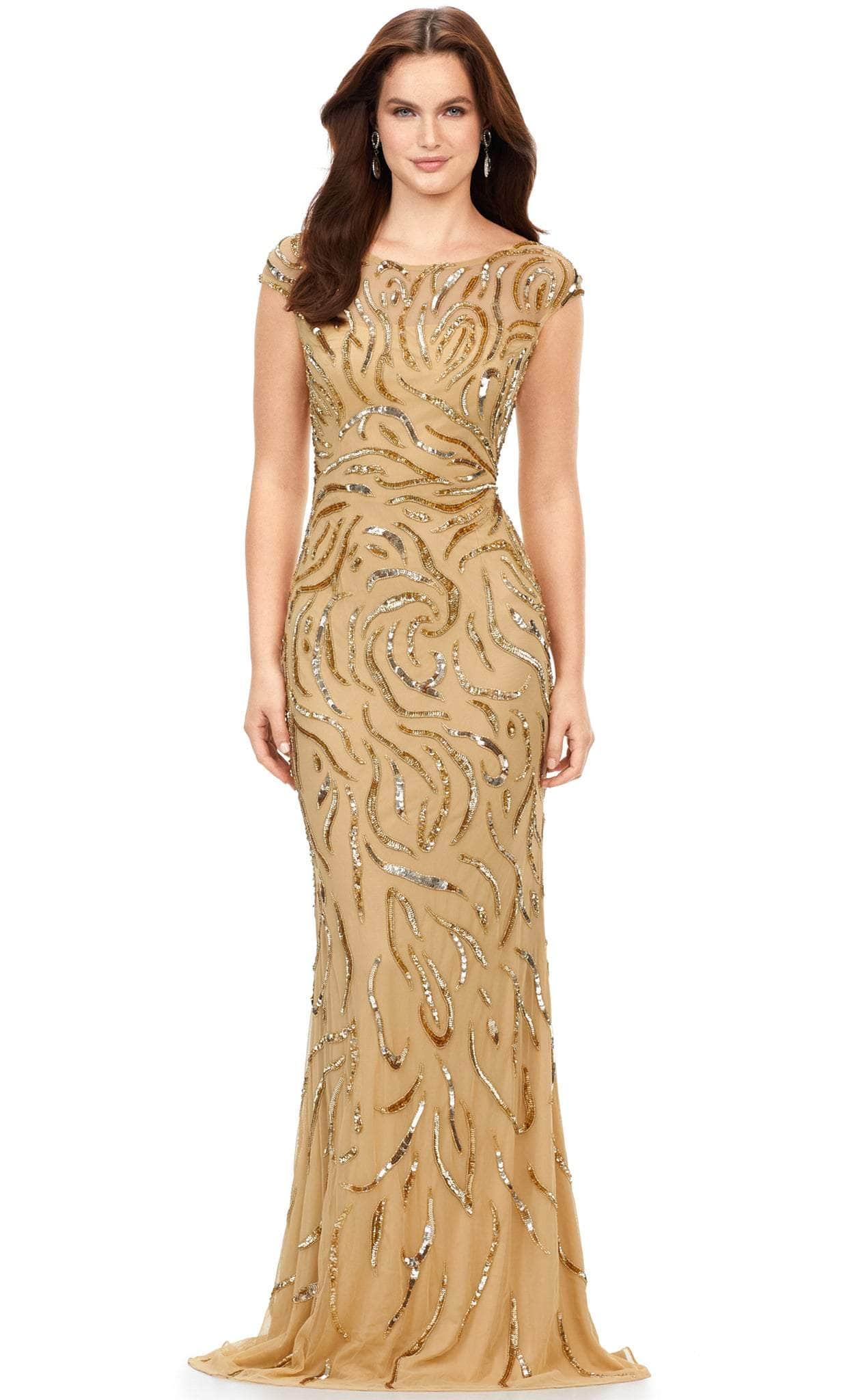 Image of Ashley Lauren 11212 - Cap Sleeved Evening Dress