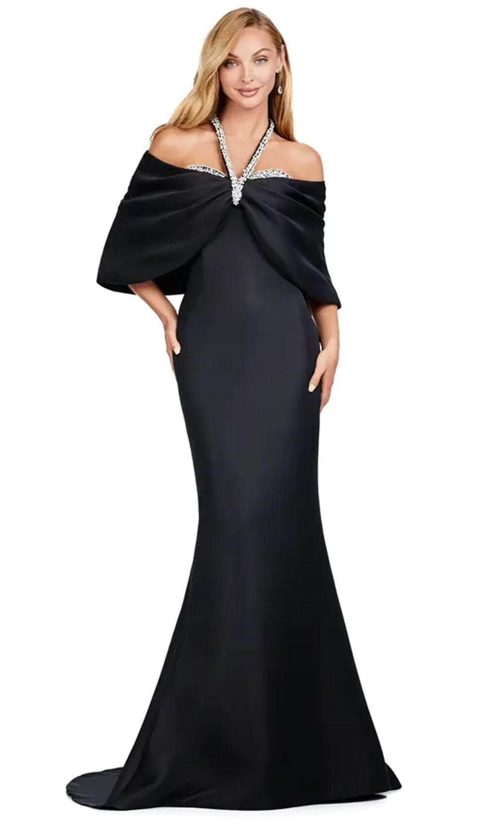 Image of Ashley Lauren 11424 - Bejeweled Versatile Satin Gown