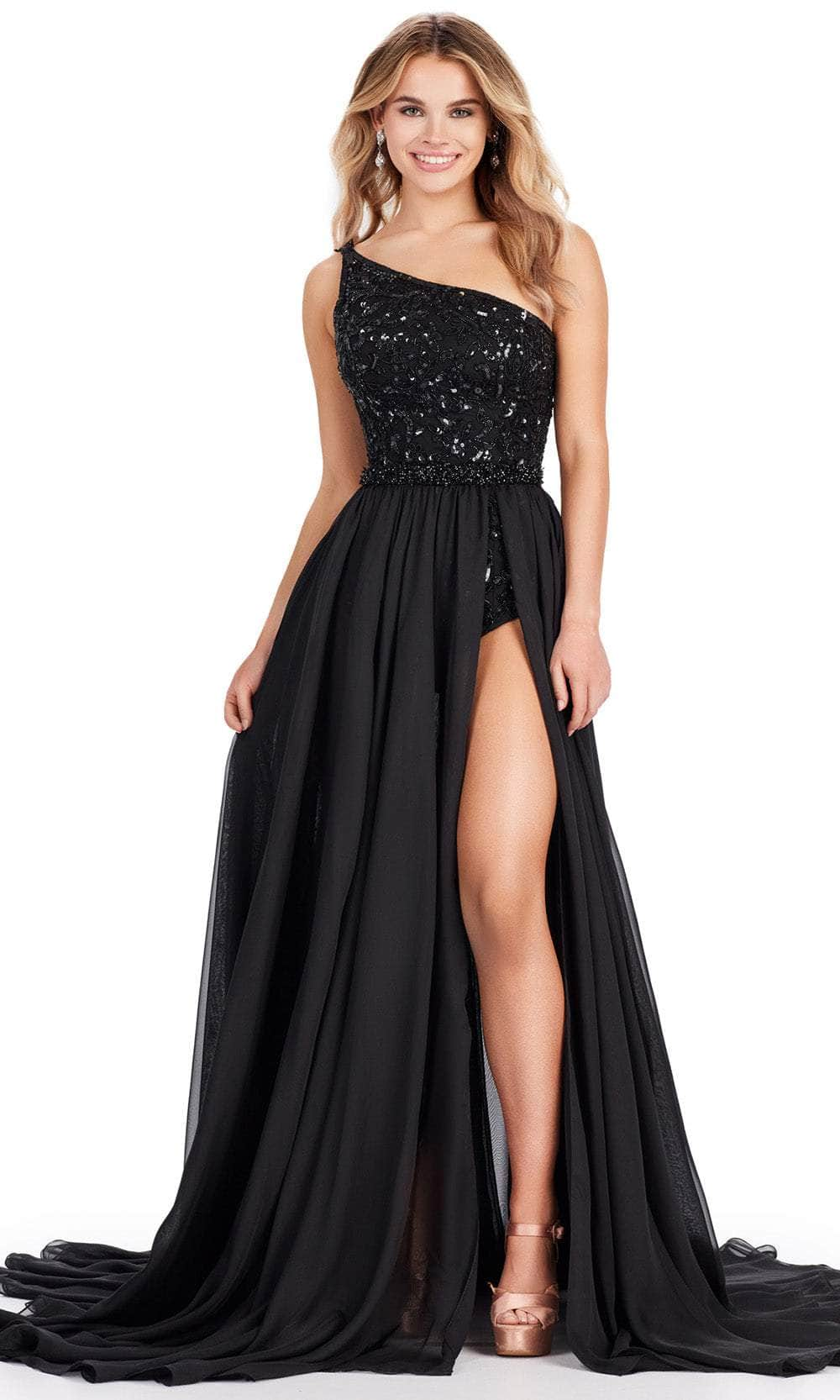 Image of Ashley Lauren 11460 - Beaded Bodysuit A-Line Prom Dress