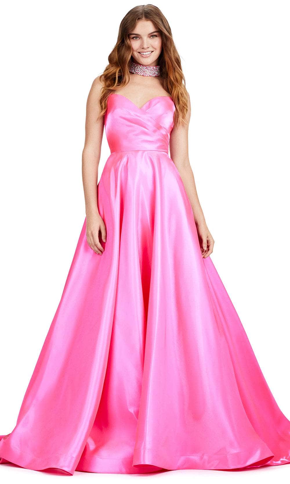 Image of Ashley Lauren 11473 - Choker Style Satin Prom Dress