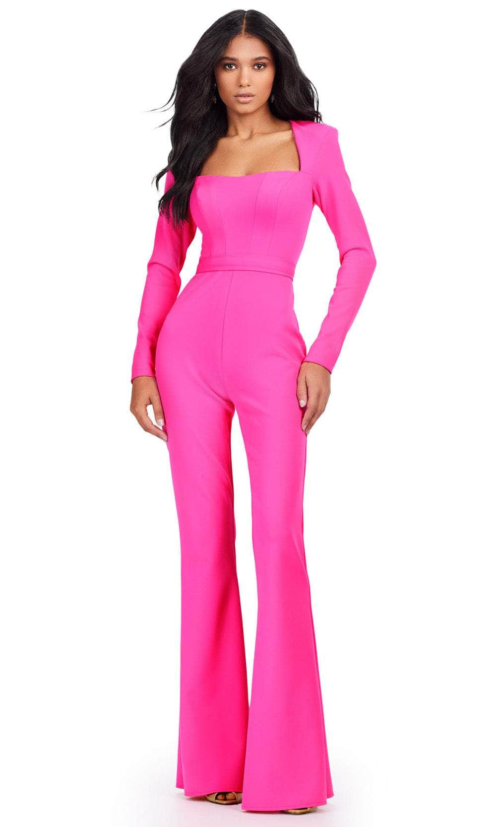 Image of Ashley Lauren 11530 - Long Sleeve Cutout Jumpsuit