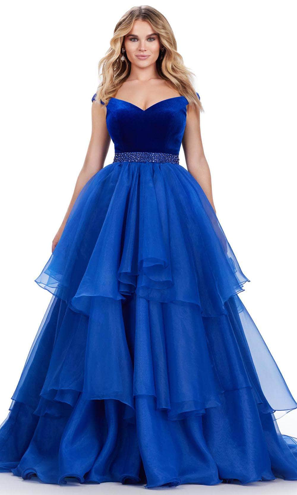 Image of Ashley Lauren 11563 - Off-Shoulder Velvet Ballgown