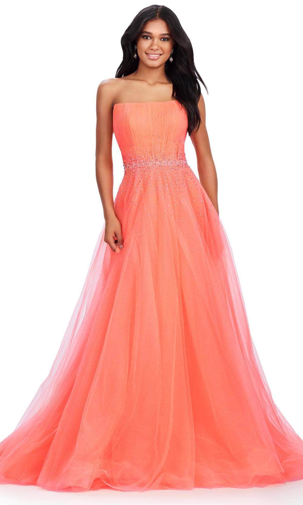 Image of Ashley Lauren 11597 - Strapless Glitter Tulle Prom Gown