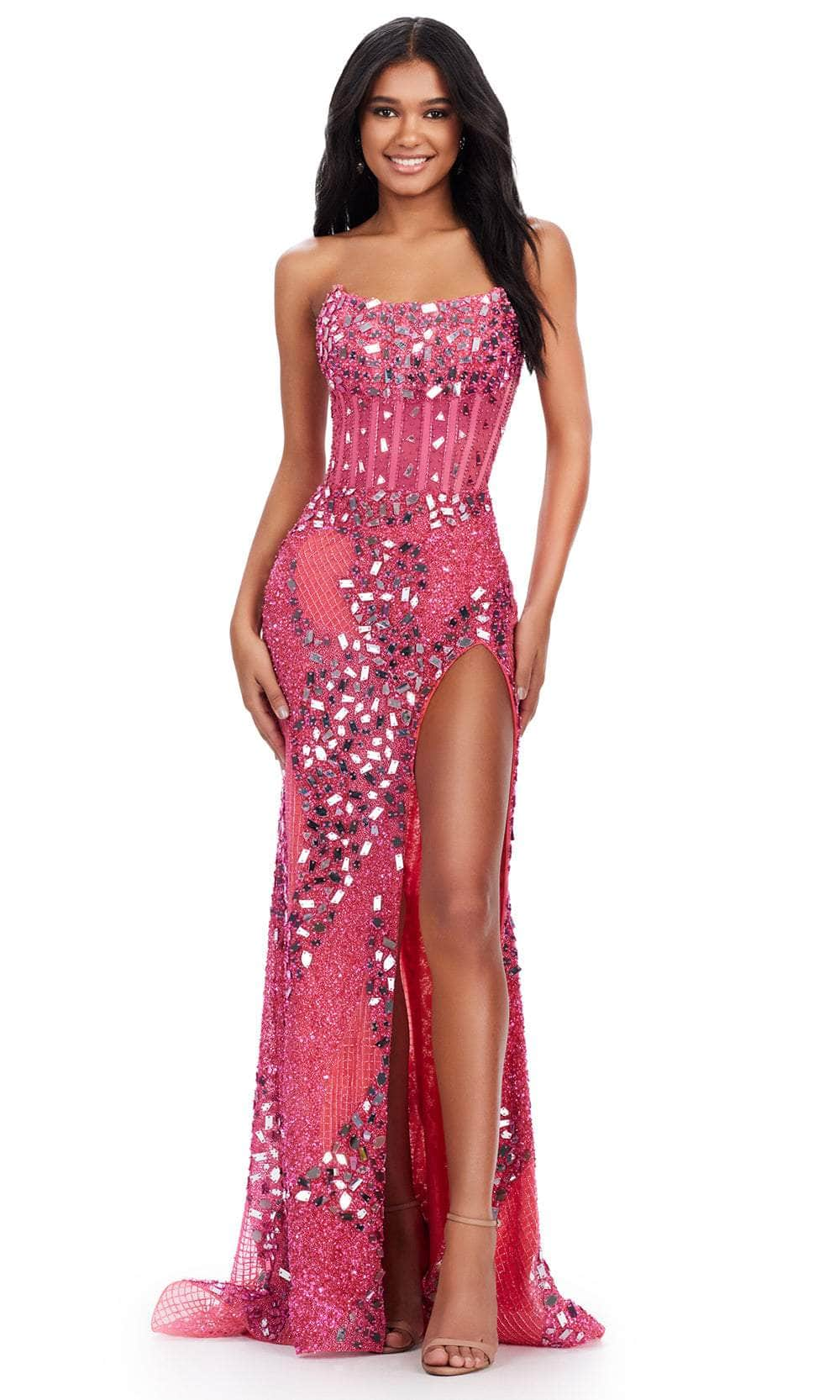 Image of Ashley Lauren 11599 - Cut-Glass Scoop Evening Gown