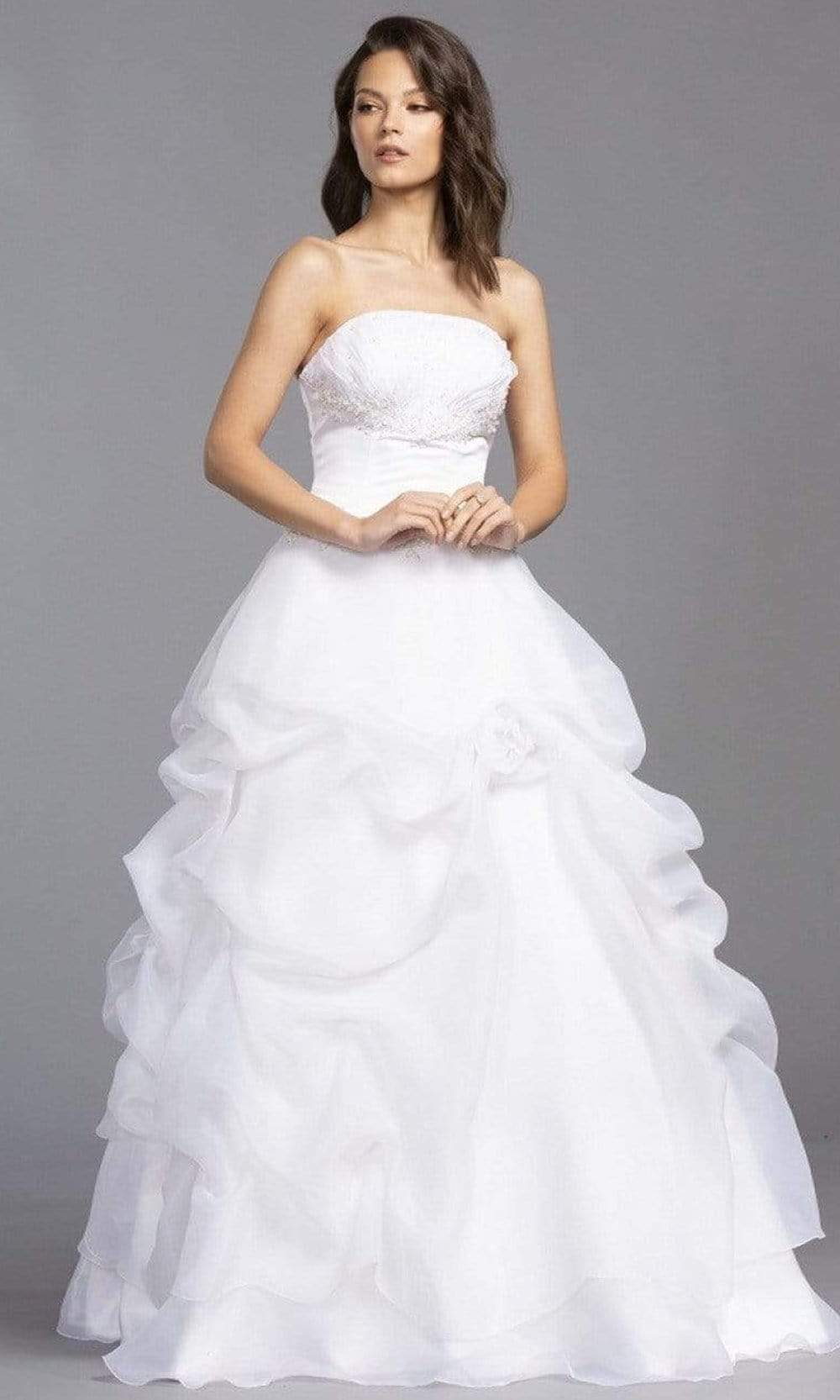 Image of Aspeed Bridal - LH039 Straight Neck Layered Soft Tulle Dress
