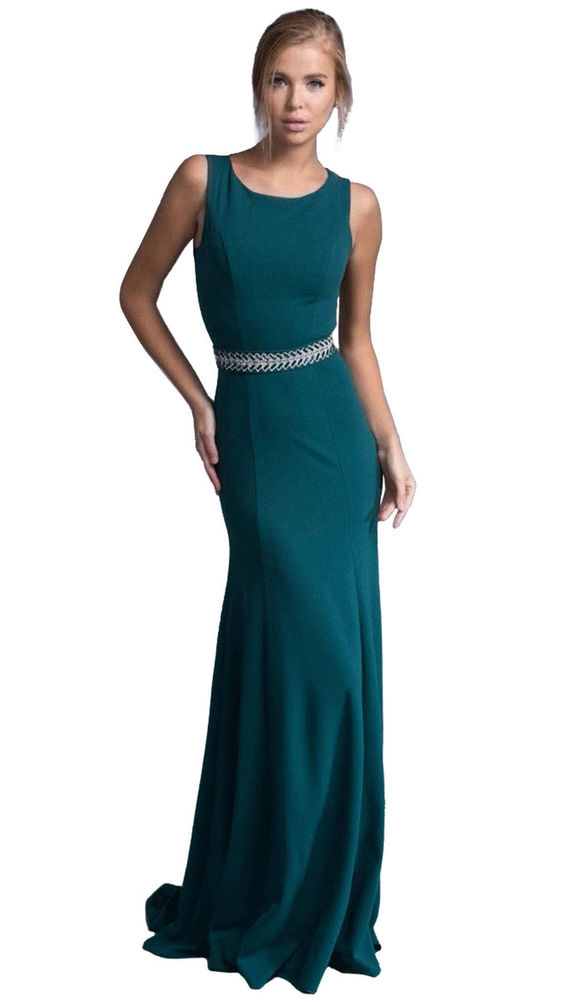 Image of Aspeed Design - Chic Long Formal Sleeveless Sheath Dress