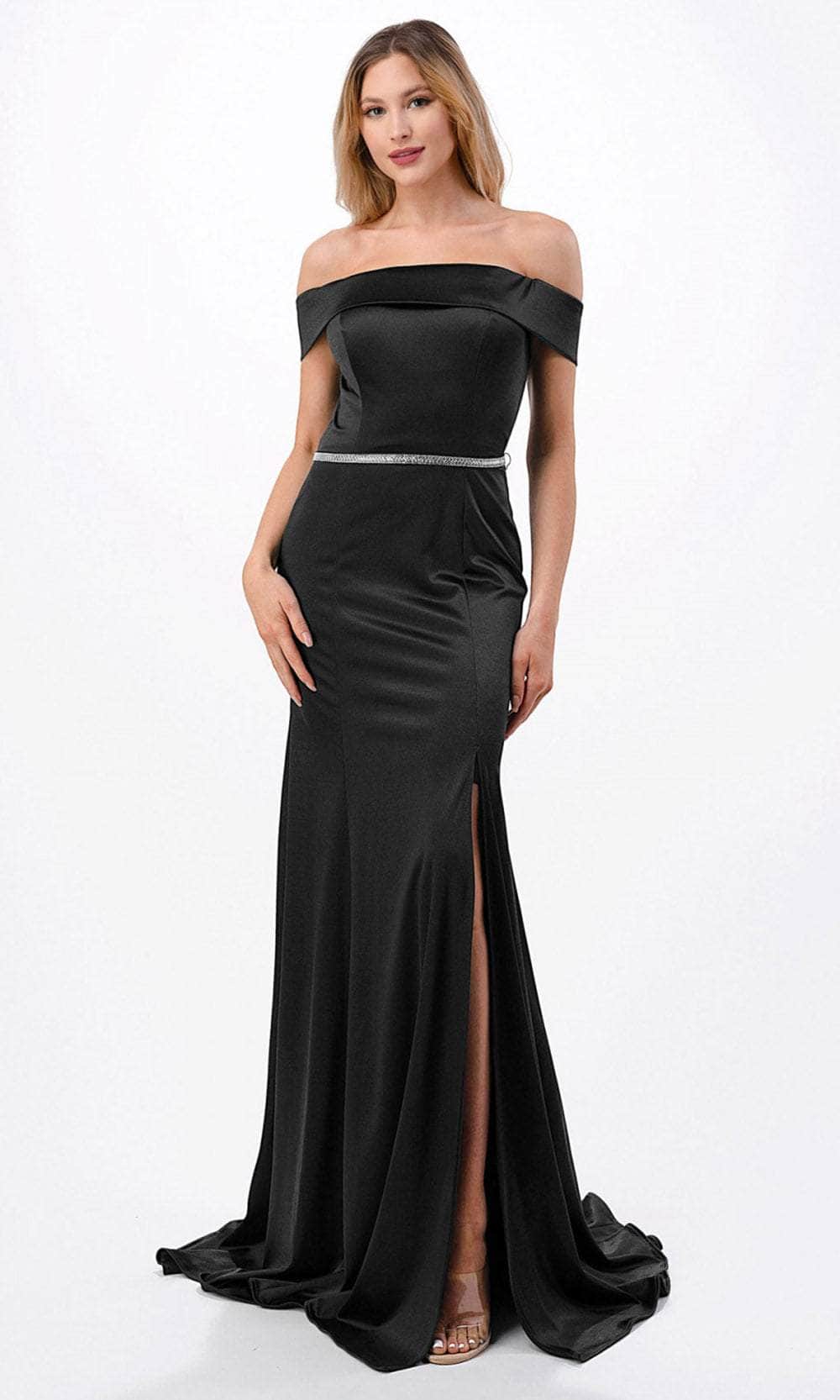 Image of Aspeed Design D548 - Straight Off Shoulder Evening Gown