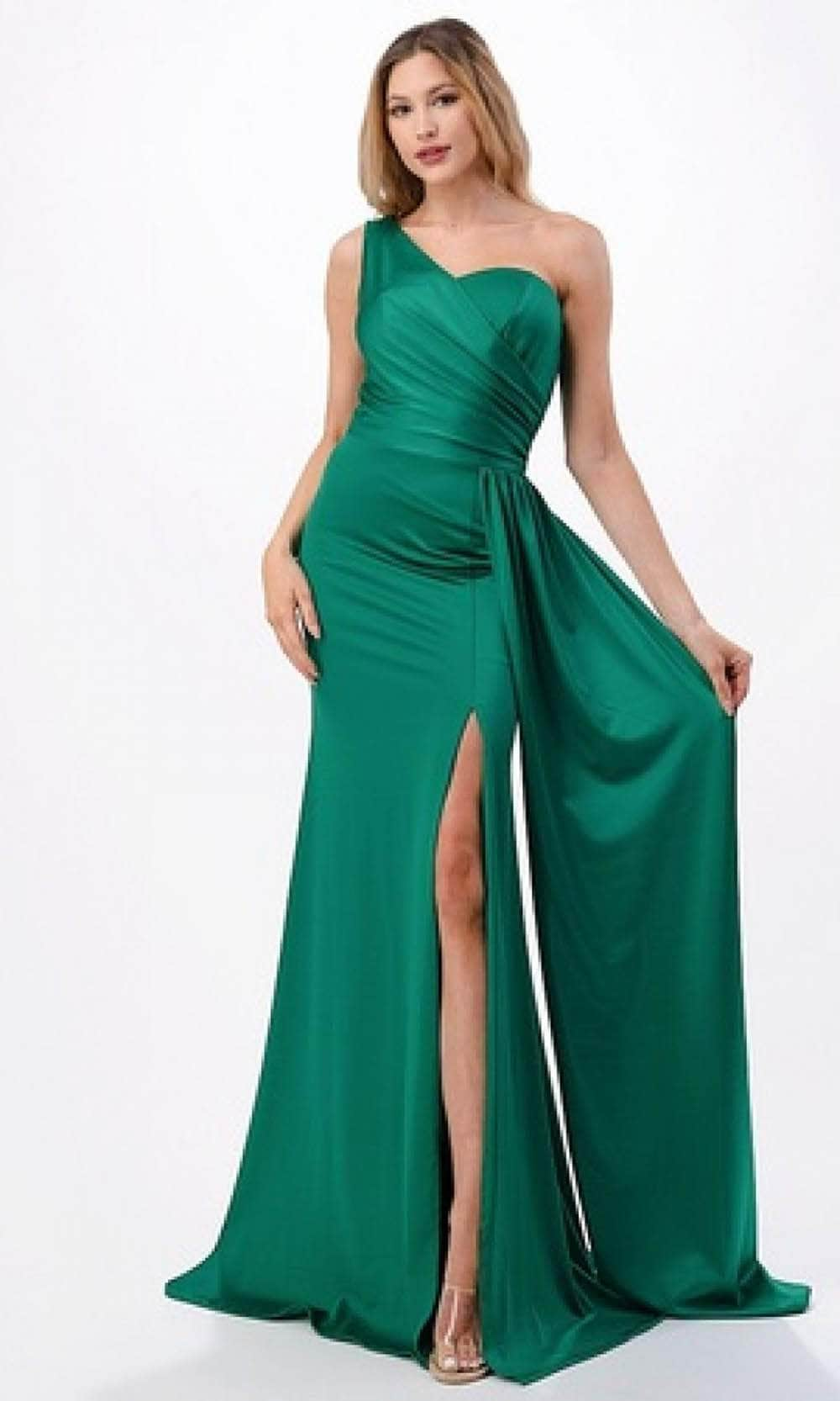 Image of Aspeed Design D567 - Draped One Shoulder Evening Gown