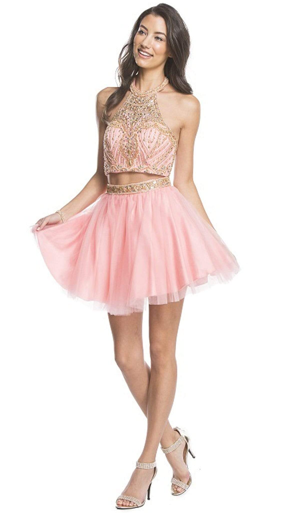 Image of Aspeed Design - Dazzling Two Piece A-line Homecoming Dress