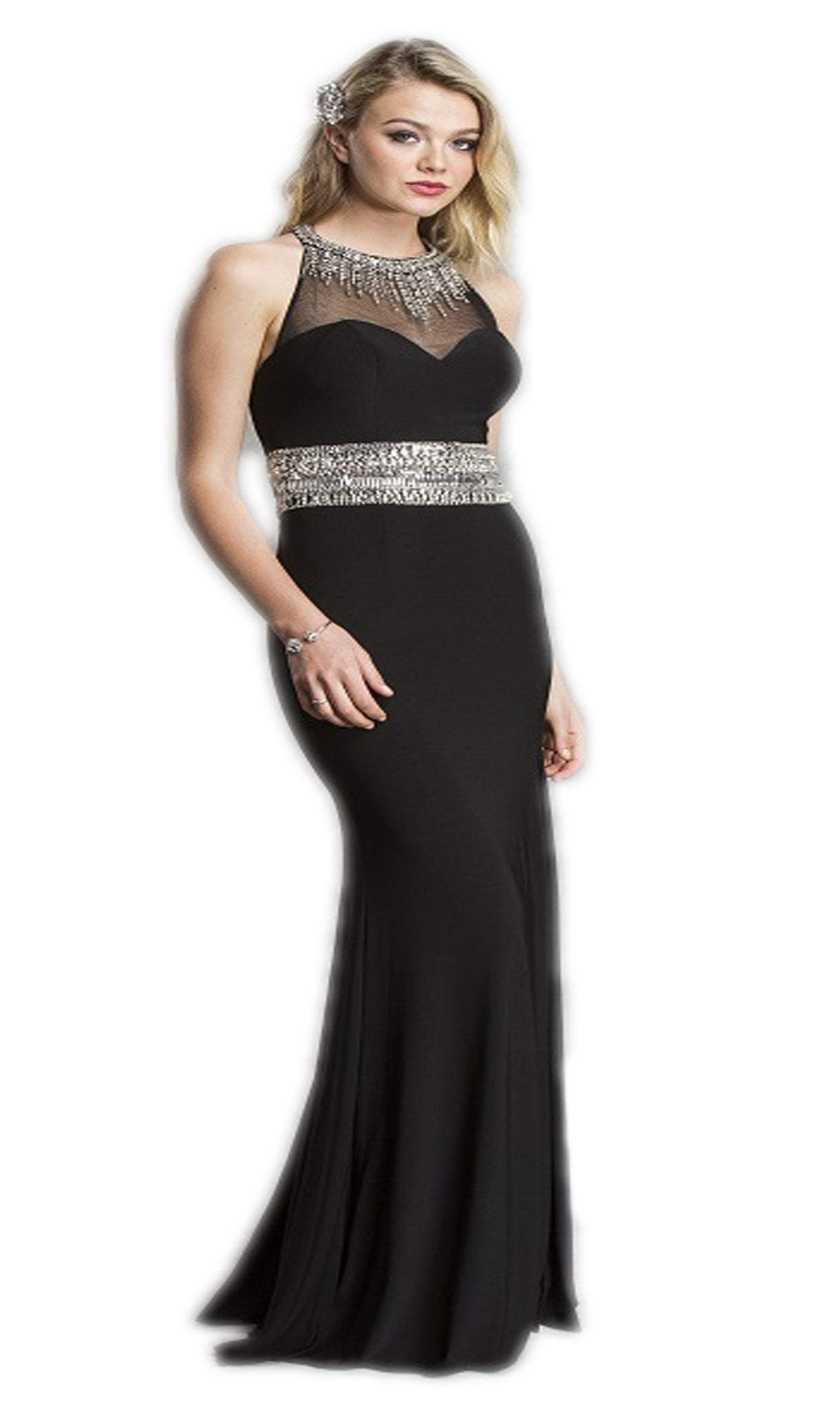 Image of Aspeed Design - Embellished Back Cutout Evening Dress