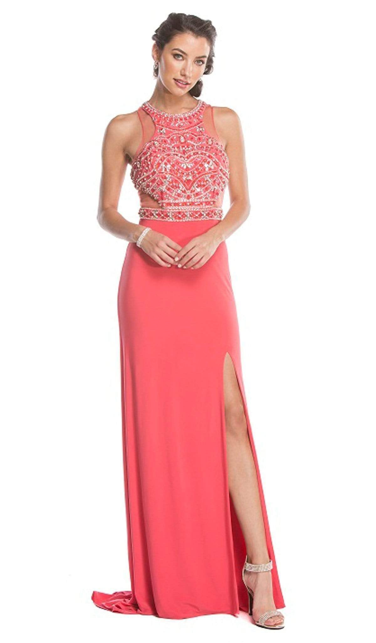 Image of Aspeed Design - Embellished Halter-Prom Dress
