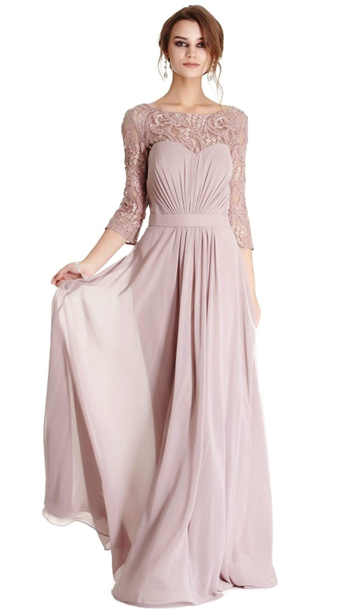 Image of Aspeed Design - Embellished Lace Mother of Bride A-line Dress