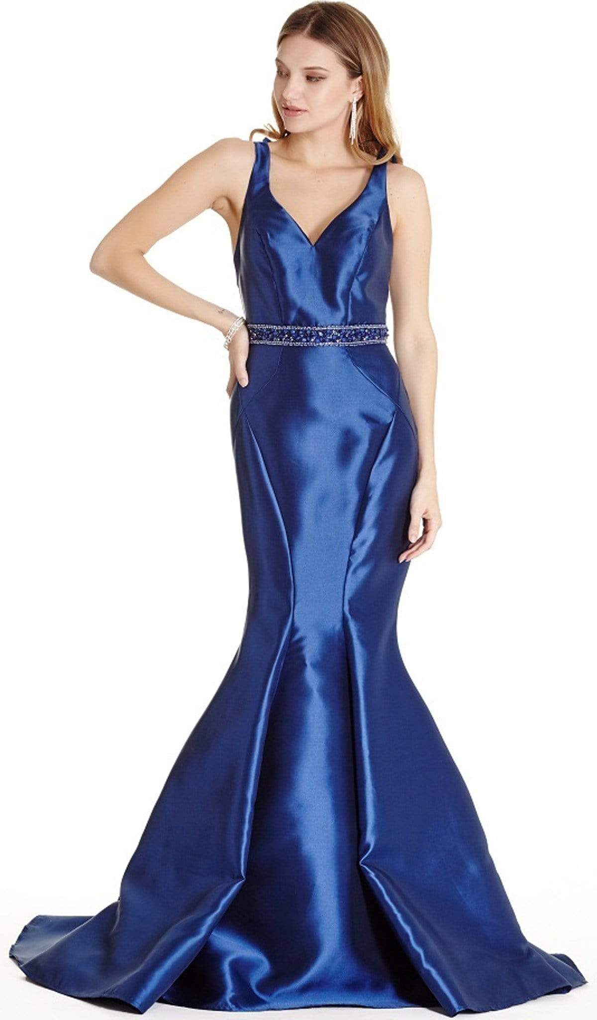 Image of Aspeed Design - Embellished V-neck Affordable Prom Dress