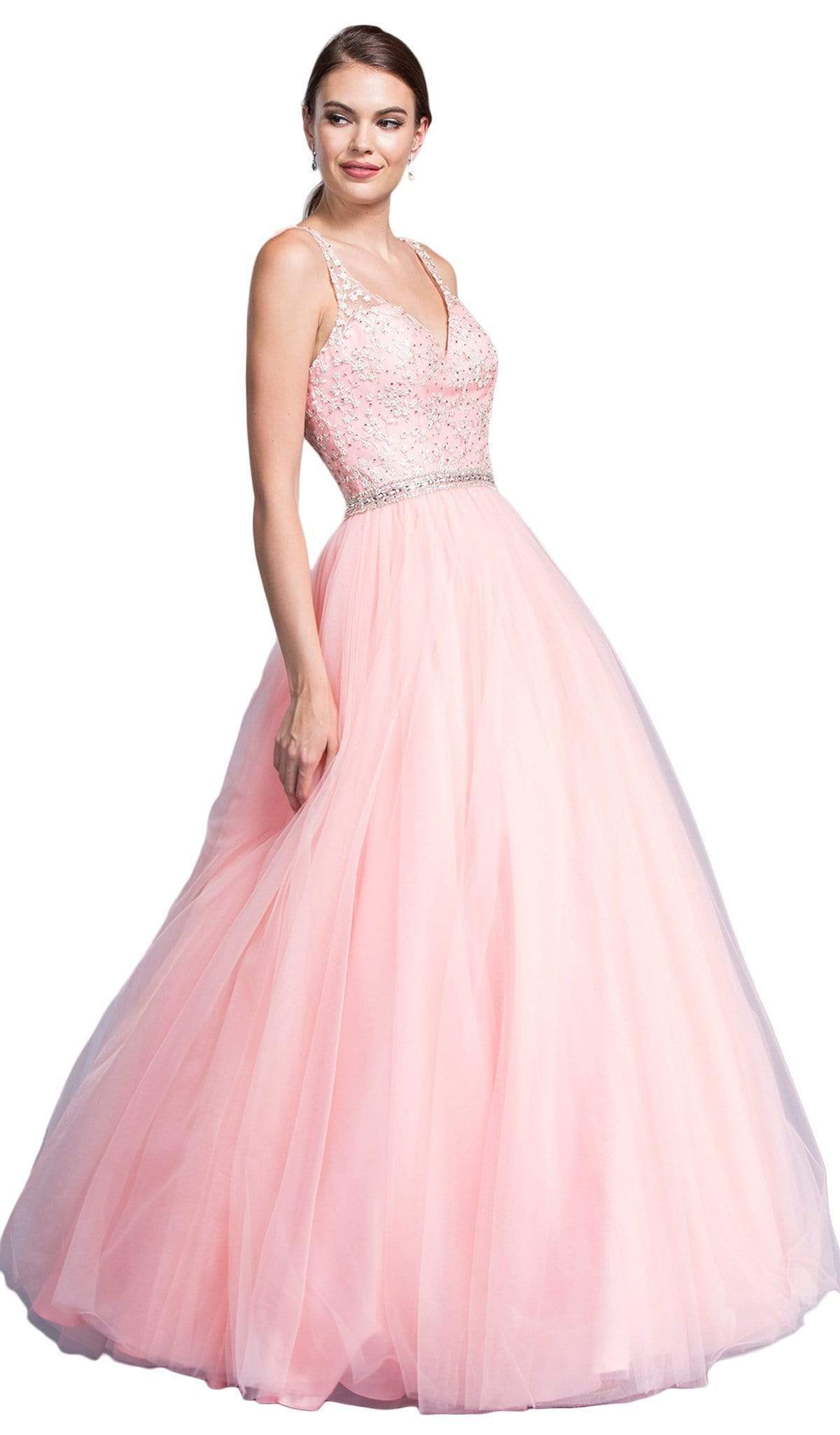 Image of Aspeed Design - Embellished V-neckline A-line Prom Dress