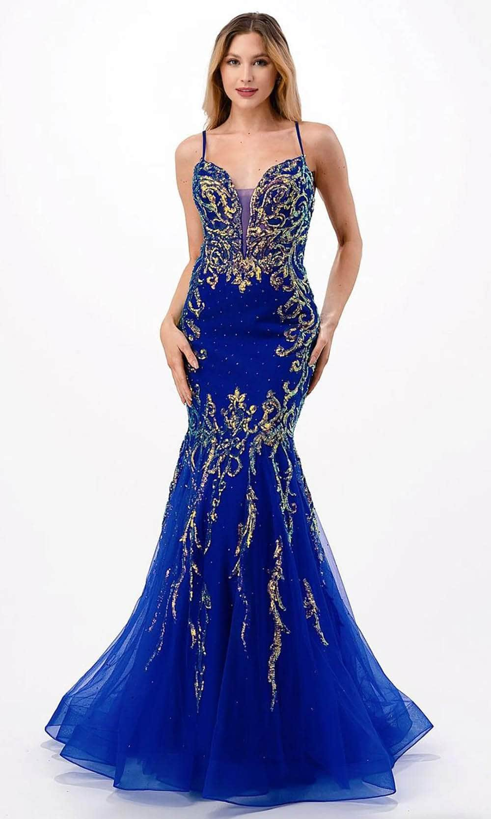 Image of Aspeed Design L2659 - Sequin Trumpet Prom Dress