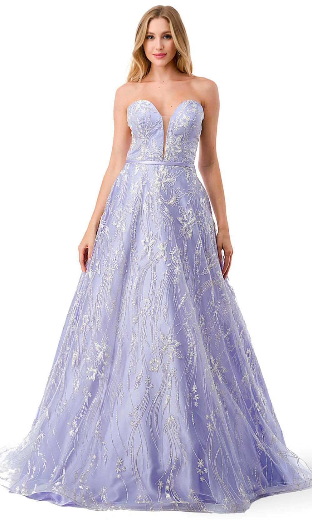 Image of Aspeed Design L2774B - Sweetheart Glitter Prom Dress