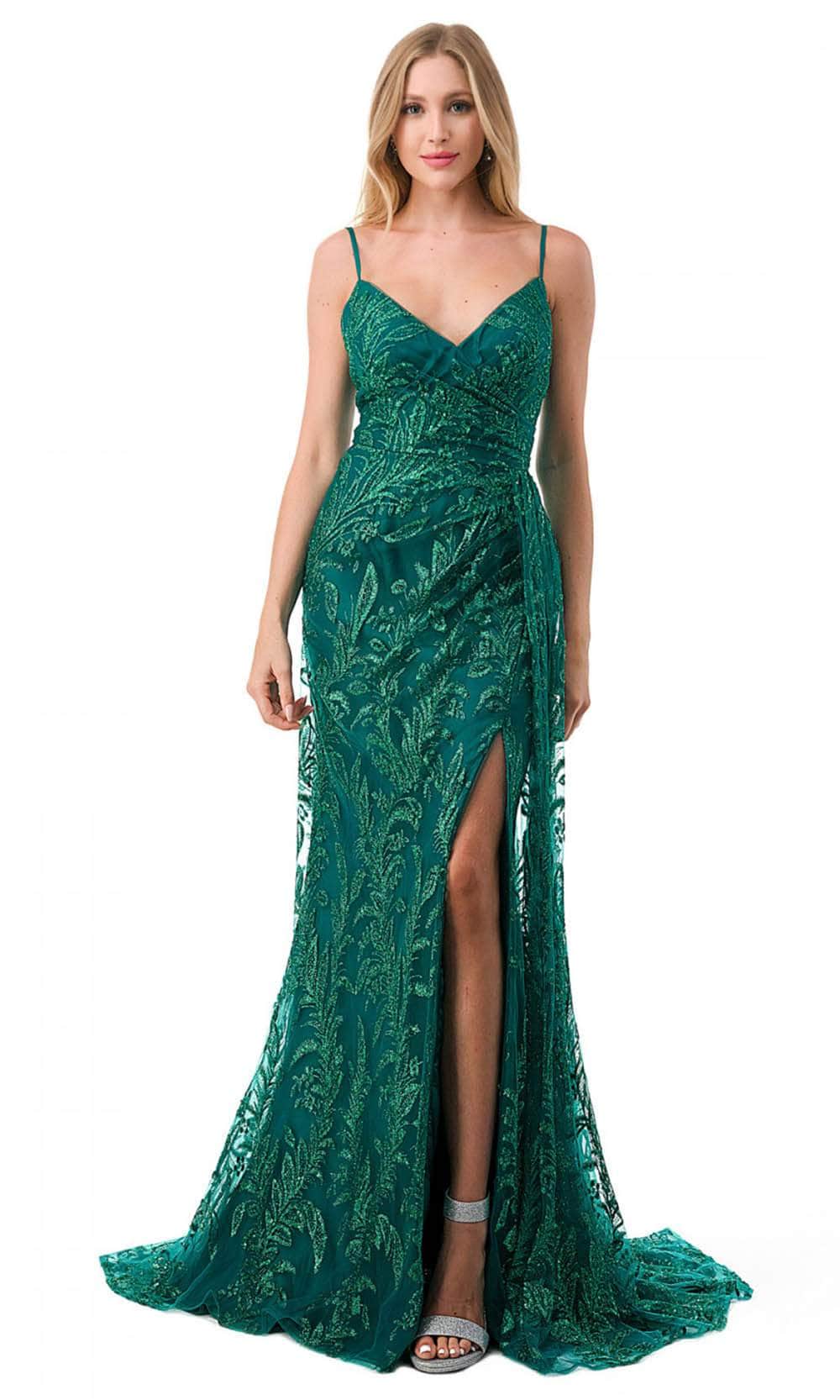 Image of Aspeed Design L2785F - V-Neck Sleeveless Prom Gown