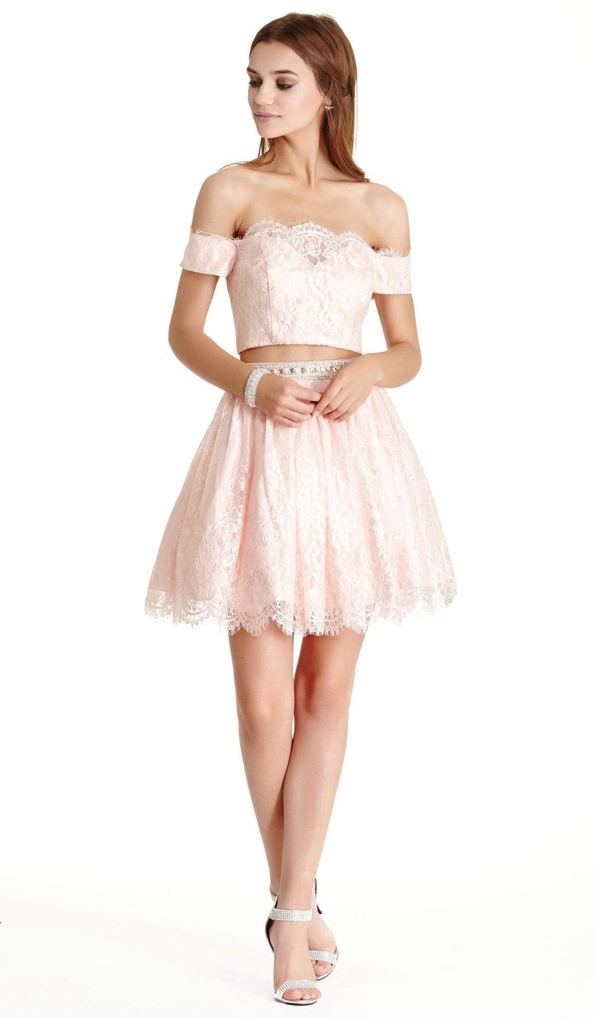 Image of Aspeed Design - Lace Two Piece A-line Homecoming Dress