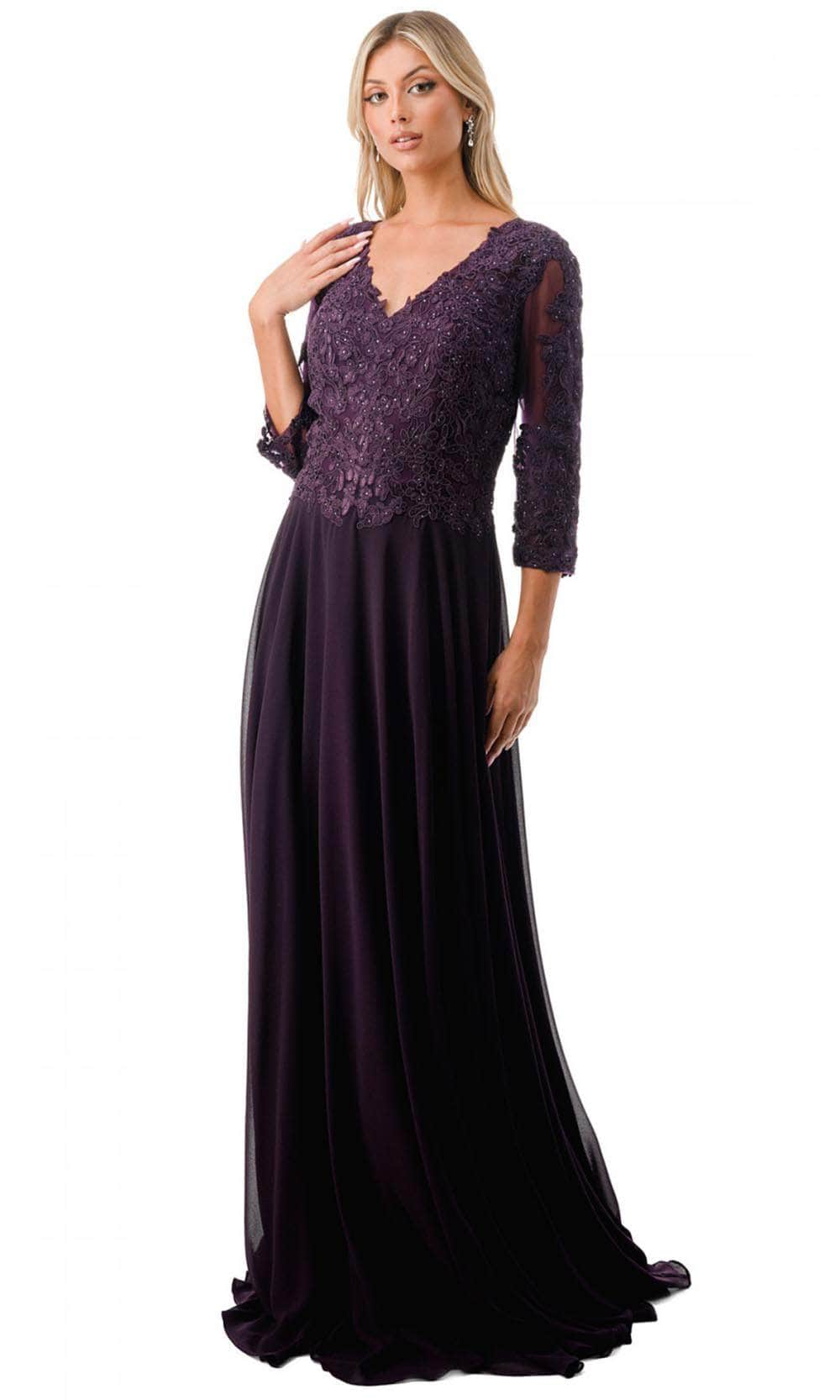 Image of Aspeed Design M2758Q - Lace Appliqued A-Line Evening Gown