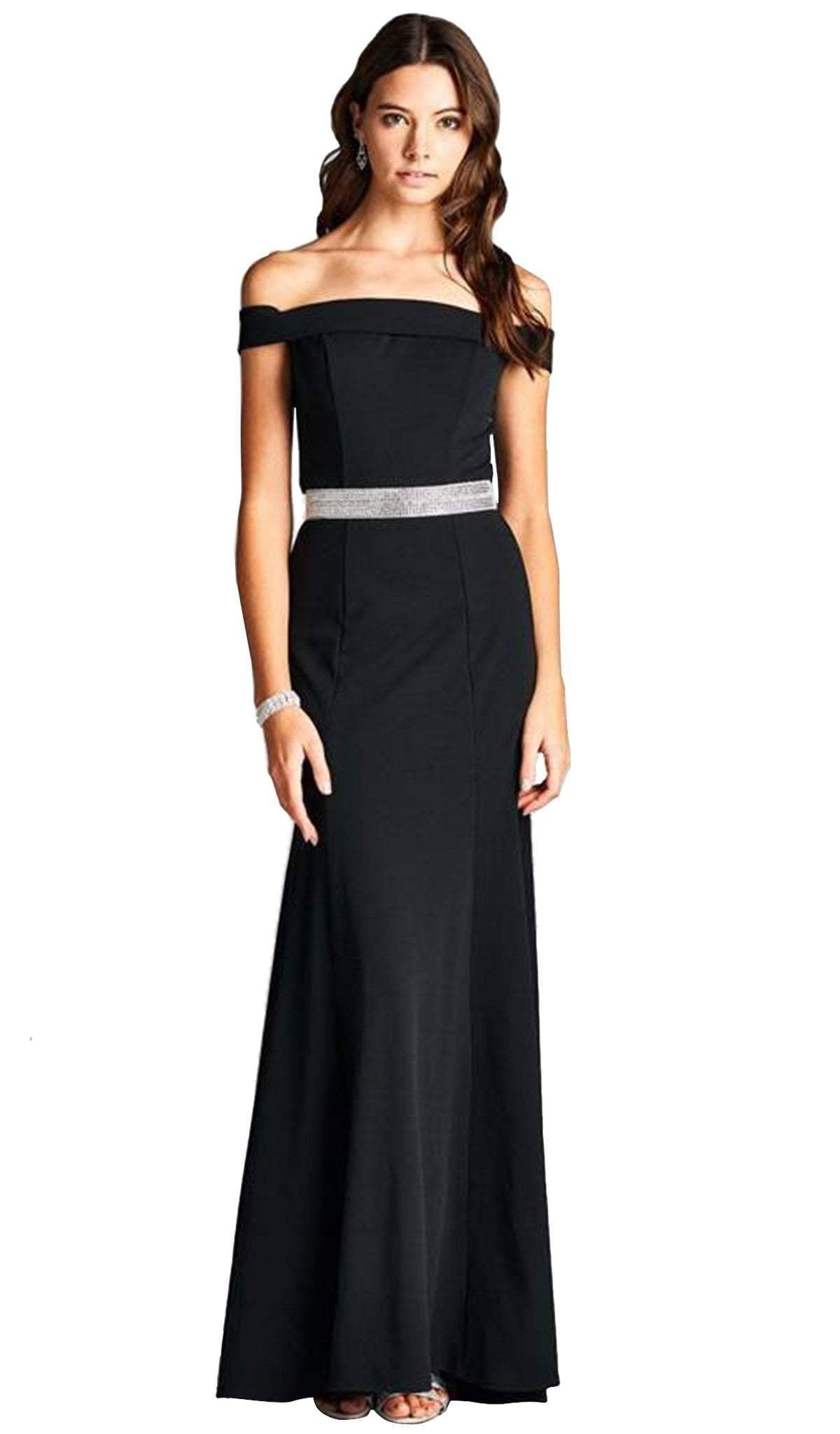 Image of Aspeed Design - Off Shoulder Long Formal Evening Dress