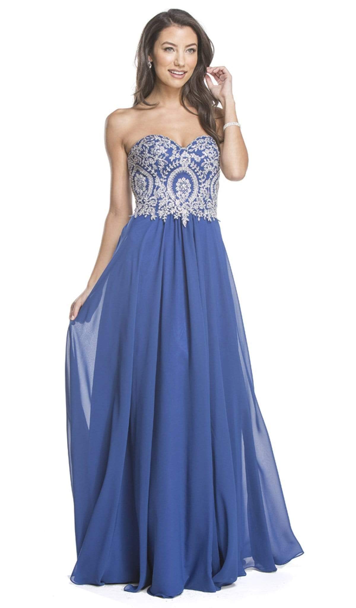 Image of Aspeed Design - Ornate Strapless Sweetheart Prom Dress