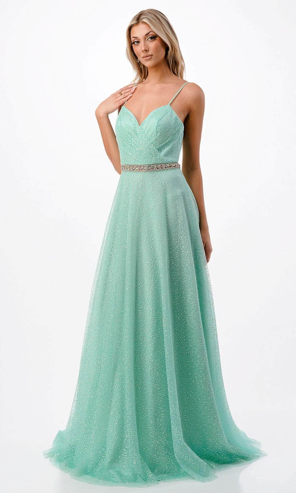 Image of Aspeed Design P2105 - Spaghetti Straps Beaded Prom Gown