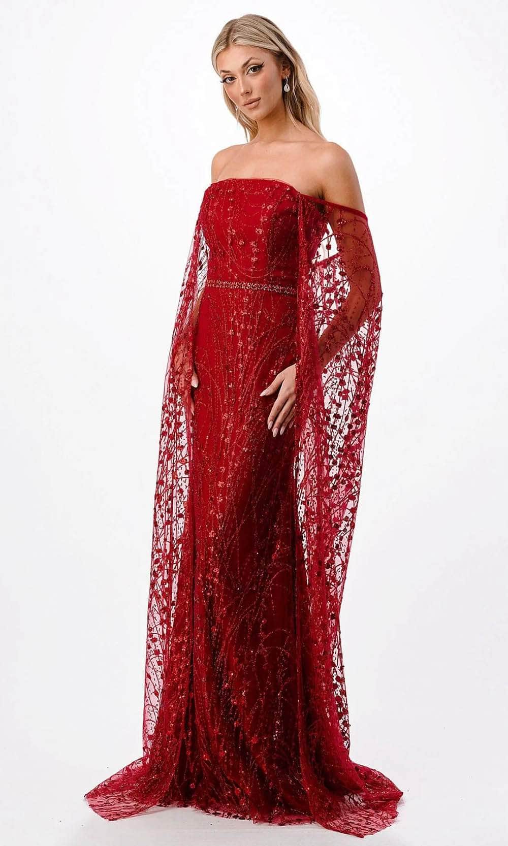 Image of Aspeed Design P2300 - Glitter Off Shoulder Evening Gown