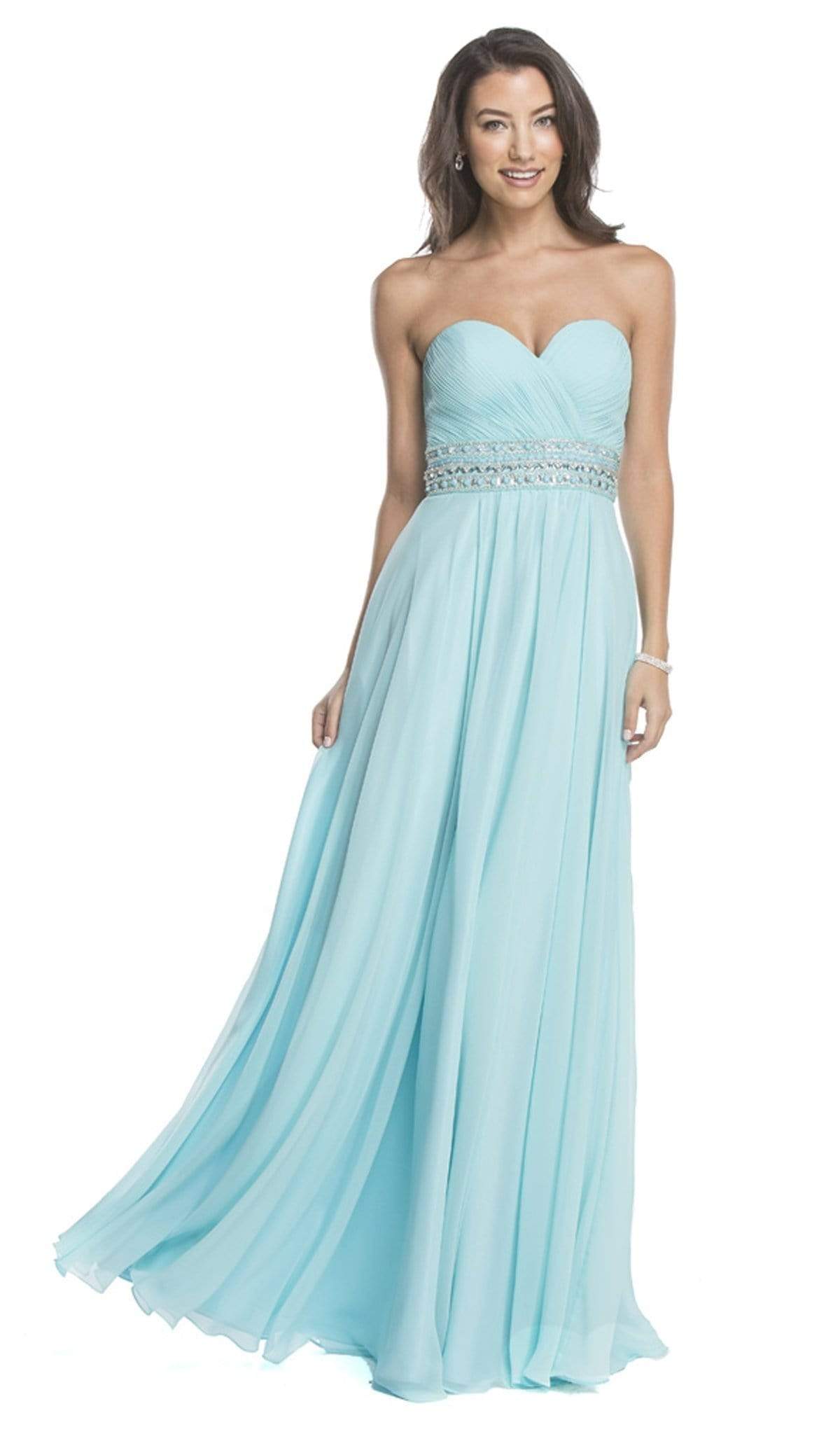 Image of Aspeed Design - Pleated Strapless Sweetheart Prom A-line Gown
