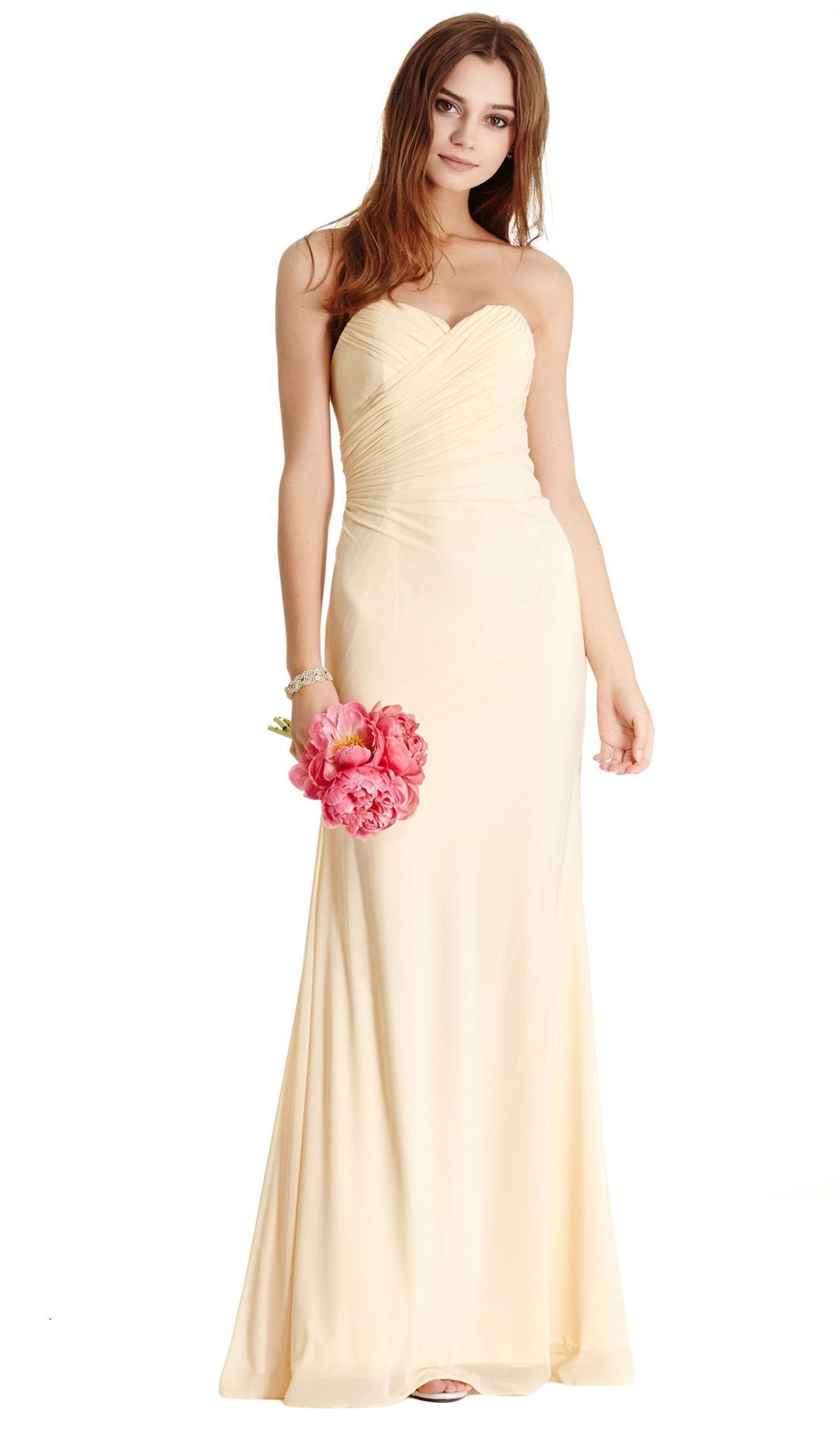 Image of Aspeed Design - Ruched Sweetheart Evening Sheath Dress