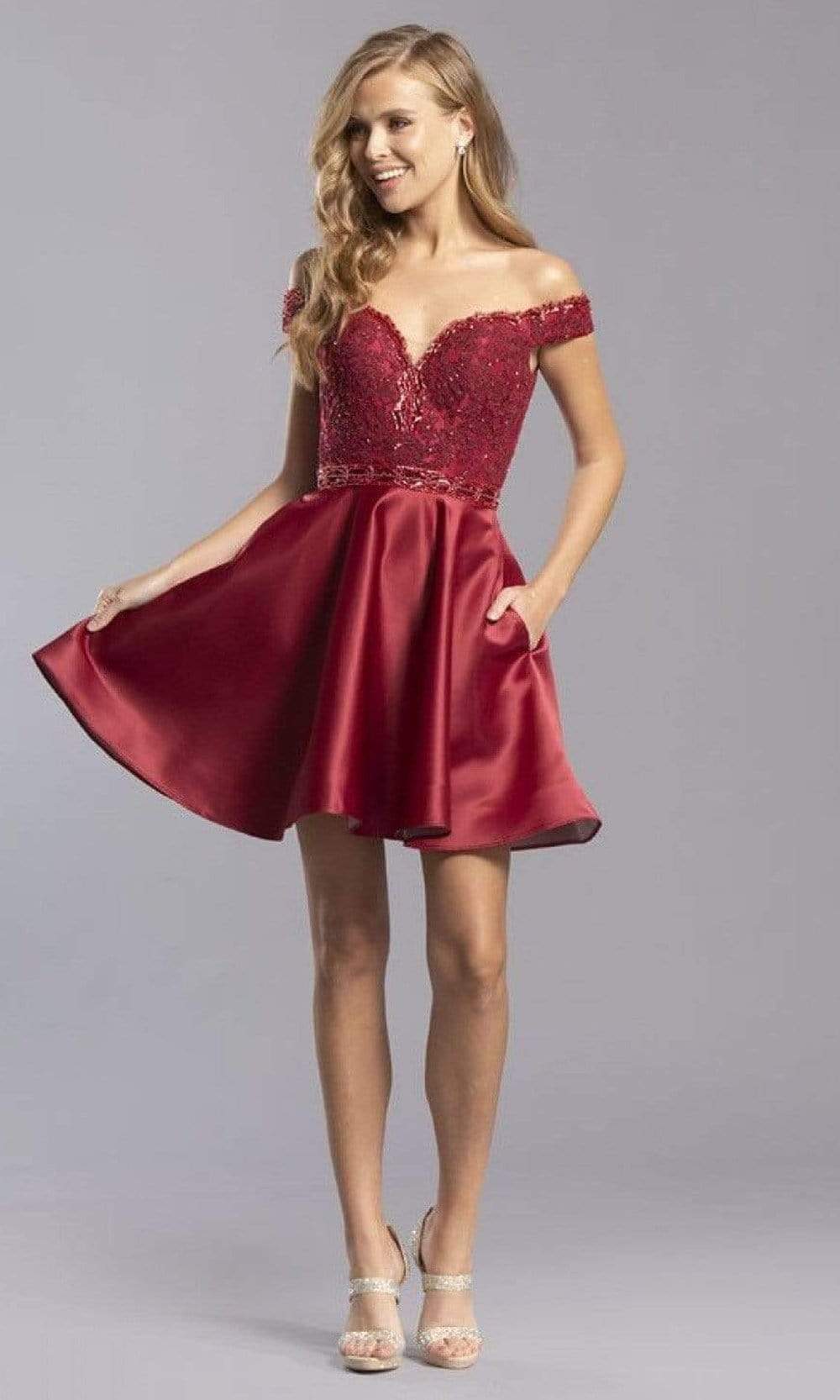 Image of Aspeed Design - S2324 Lace Sweetheart Short Dress