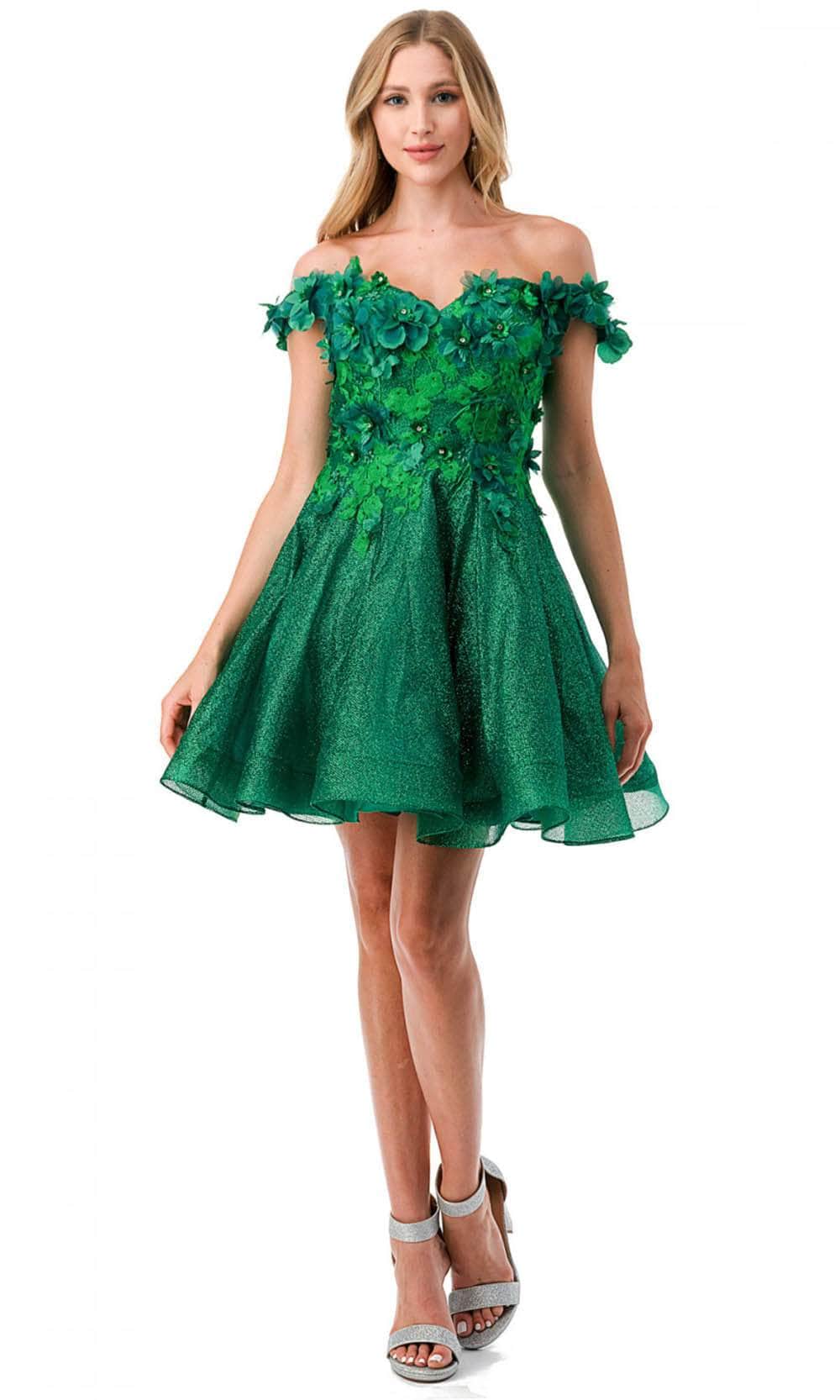 Image of Aspeed Design S2721 - Floral A-Line Cocktail Dress