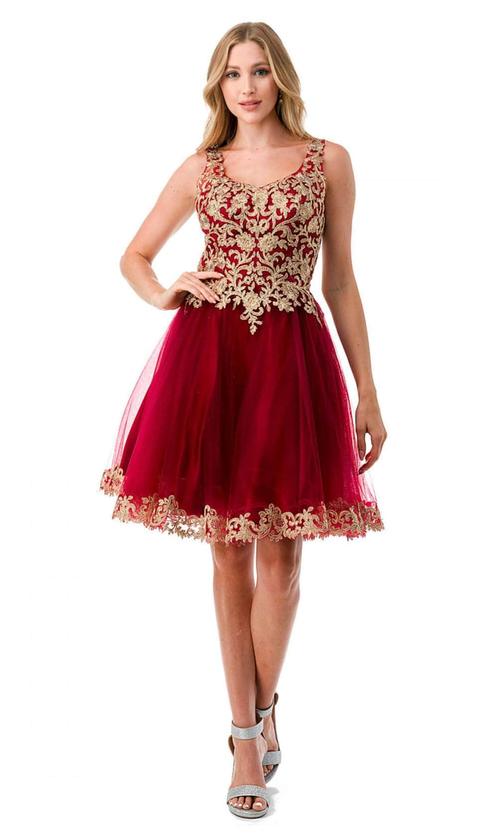 Image of Aspeed Design S2738J - Applique A-Line Homecoming Dress